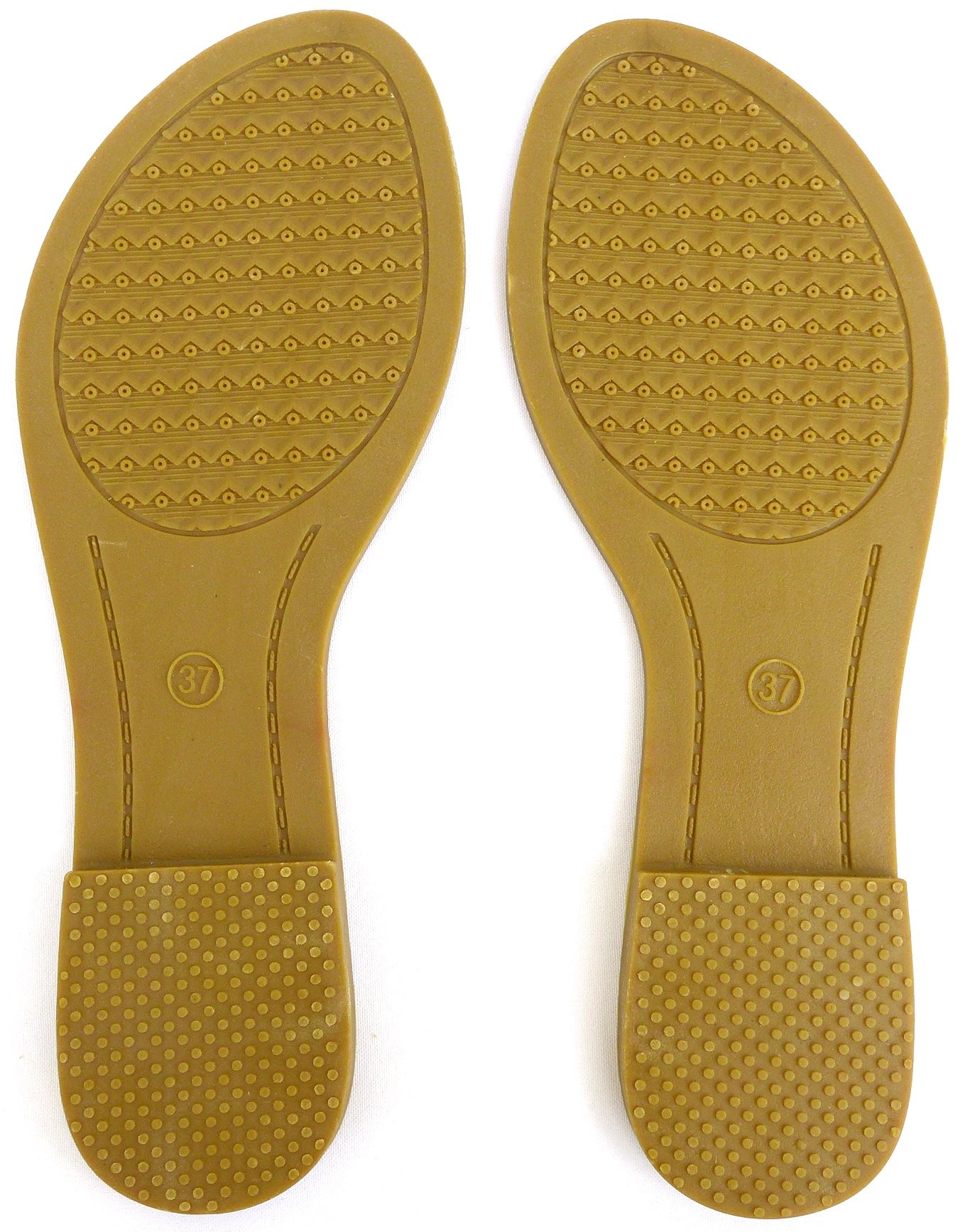 5 Pairs Beige Rubber Soles with Insoles for Women's Sandal Making - Size 37 EU - DIY Shoe Repair & Crafting Supplies for Comfortable Summer Footwear