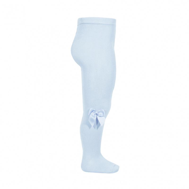 Baby Blue Grosgrain Bow Tights for Girls - Soft Stretchy Comfortable Infant Leggings | Perfect for Birthday Parties, Photo Shoots & Everyday Wear