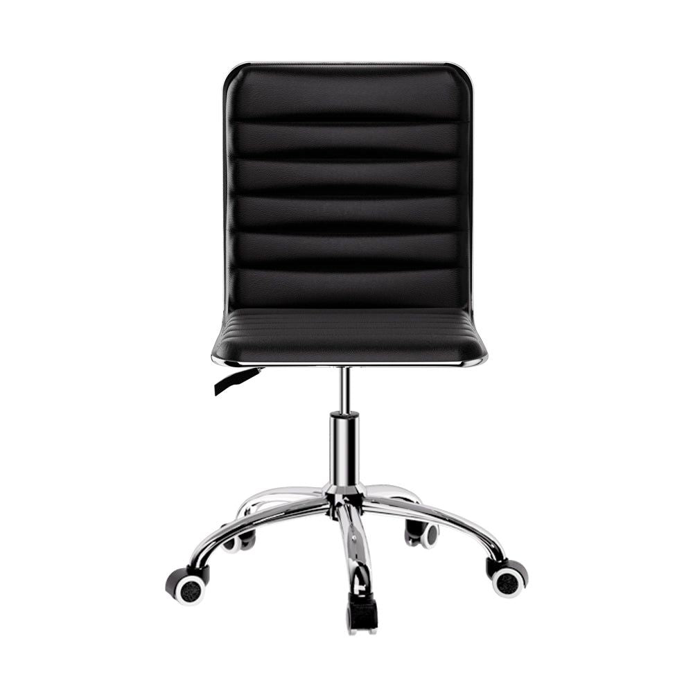 Artiss Office Chair - Ergonomic PU Leather Low Back Computer Desk & Gaming Chair in Black - Perfect for Home Office, Gaming Setup & Workspace Comfort