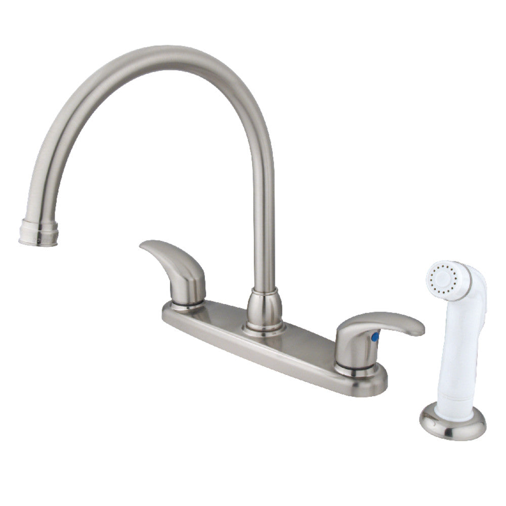 Kingston Brass KB6791LL Legacy 8 Inch Centerset Kitchen Faucet - High Arc Pull-Down Sprayer, Single Handle, Oil Rubbed Bronze Finish for Modern Farmhouse & Traditional Kitchens