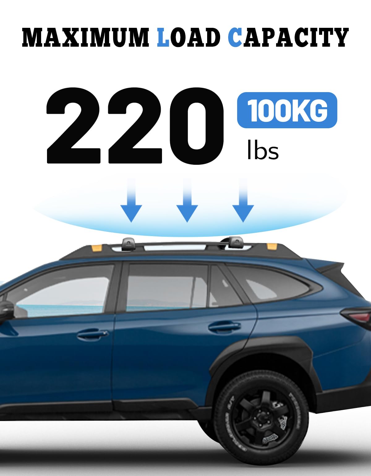 Lockable Aluminum Roof Rack Cross Bars for Subaru Outback Wilderness 2022-2025 - Secure Cargo Carrier for Kayak, Canoe, Bike, Snowboard & Luggage | Perfect for Road Trips & Outdoor Adventures