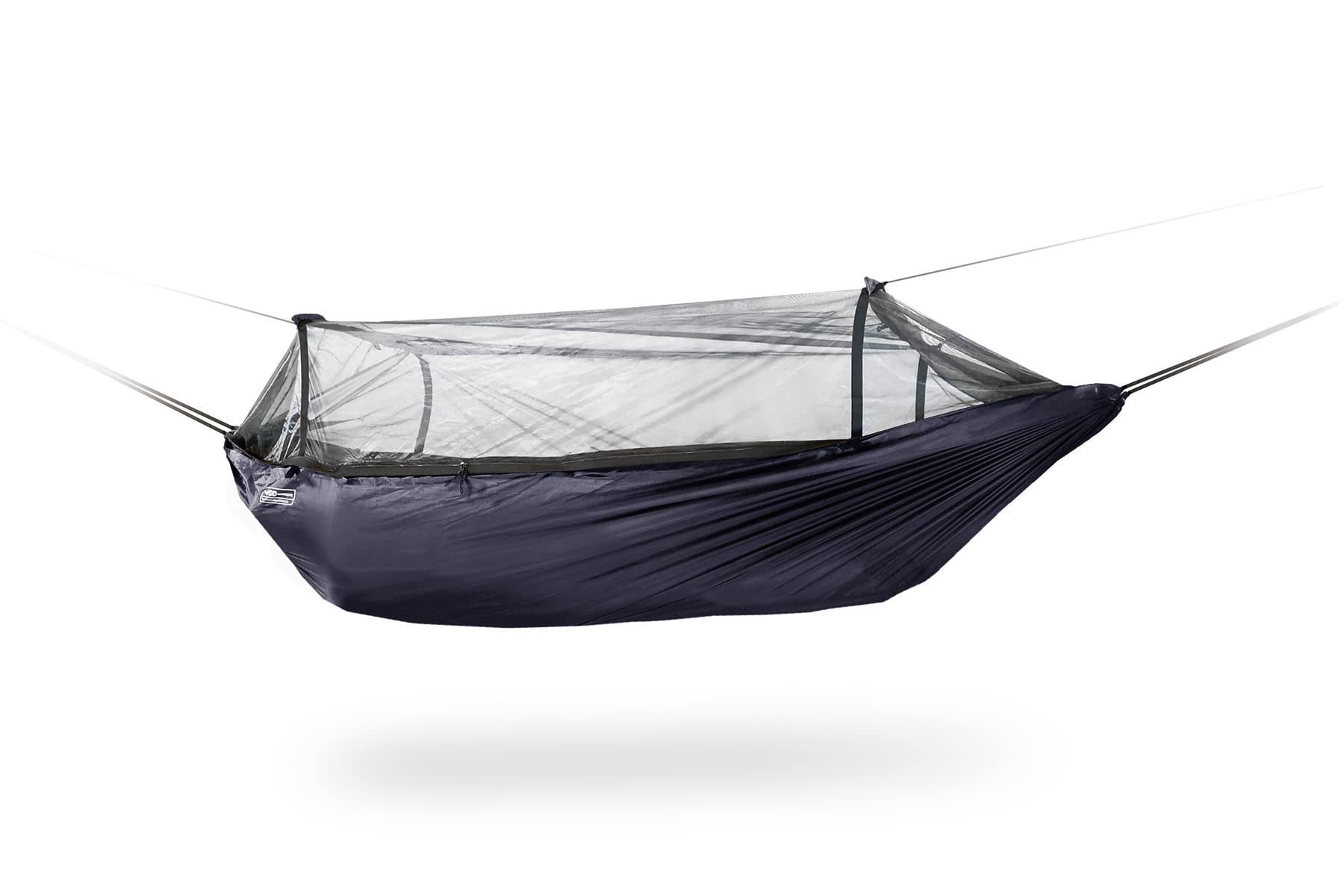 DD Hammocks Frontline Hammock - Ultra Lightweight Jungle Hammock with Mosquito Net - Perfect for Hiking, Bushcraft, Camping & Outdoor Adventures - Jet Black Color - Ideal for Backpacking, Travel & Survival Situations