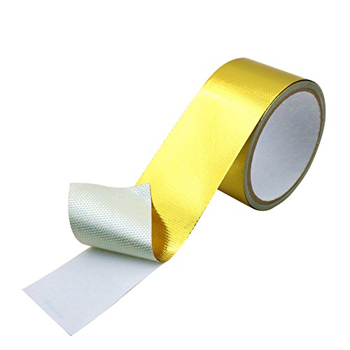 HM&FC High-Temperature Heat Barrier Tape - 2 Inch x 32 Feet Adhesive Back Roll - Perfect for Automotive Exhaust Wrapping, HVAC Insulation & Engine Bay Heat Protection