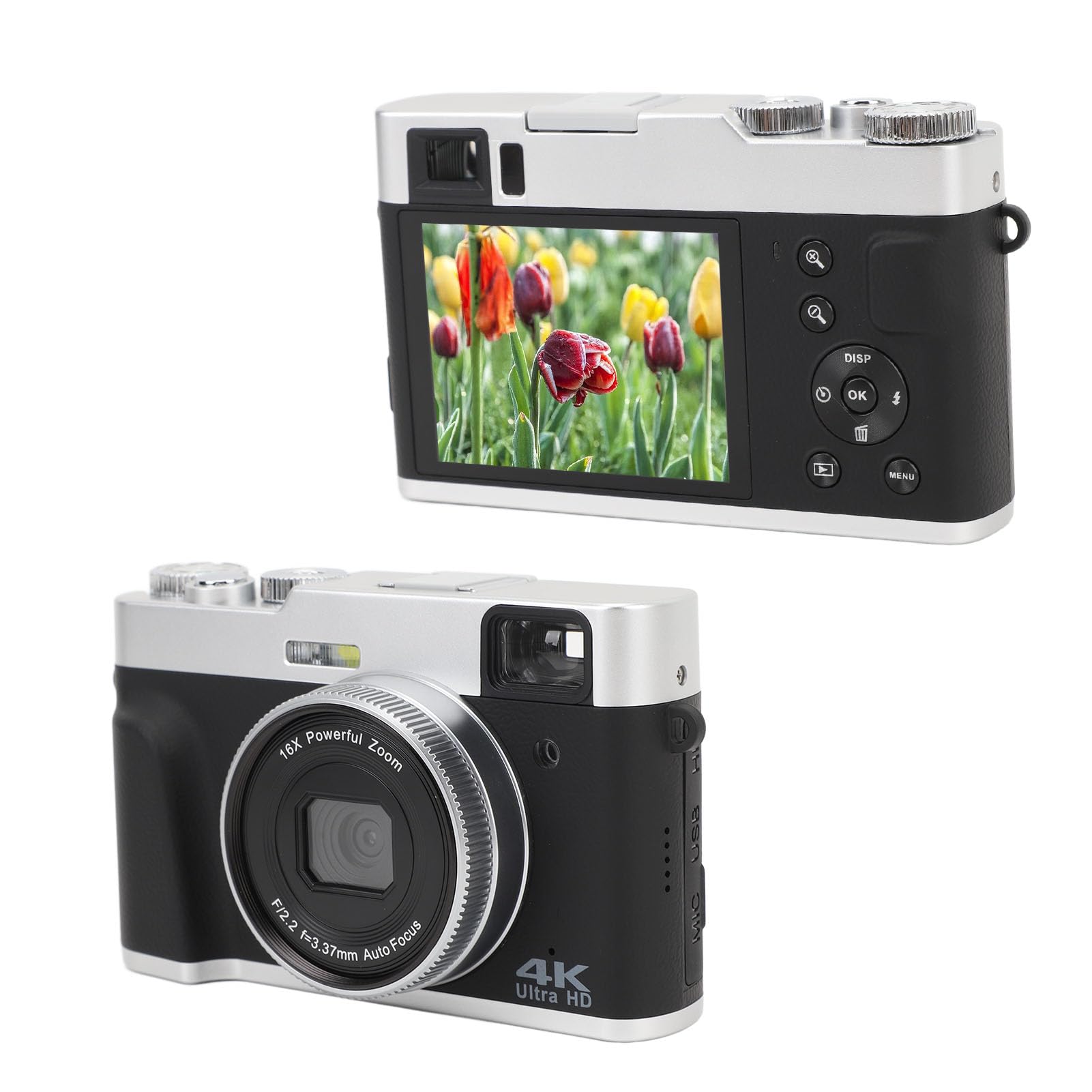 4K 48MP Digital Camera with 16X Optical Zoom & Anti-Shake - 2.8