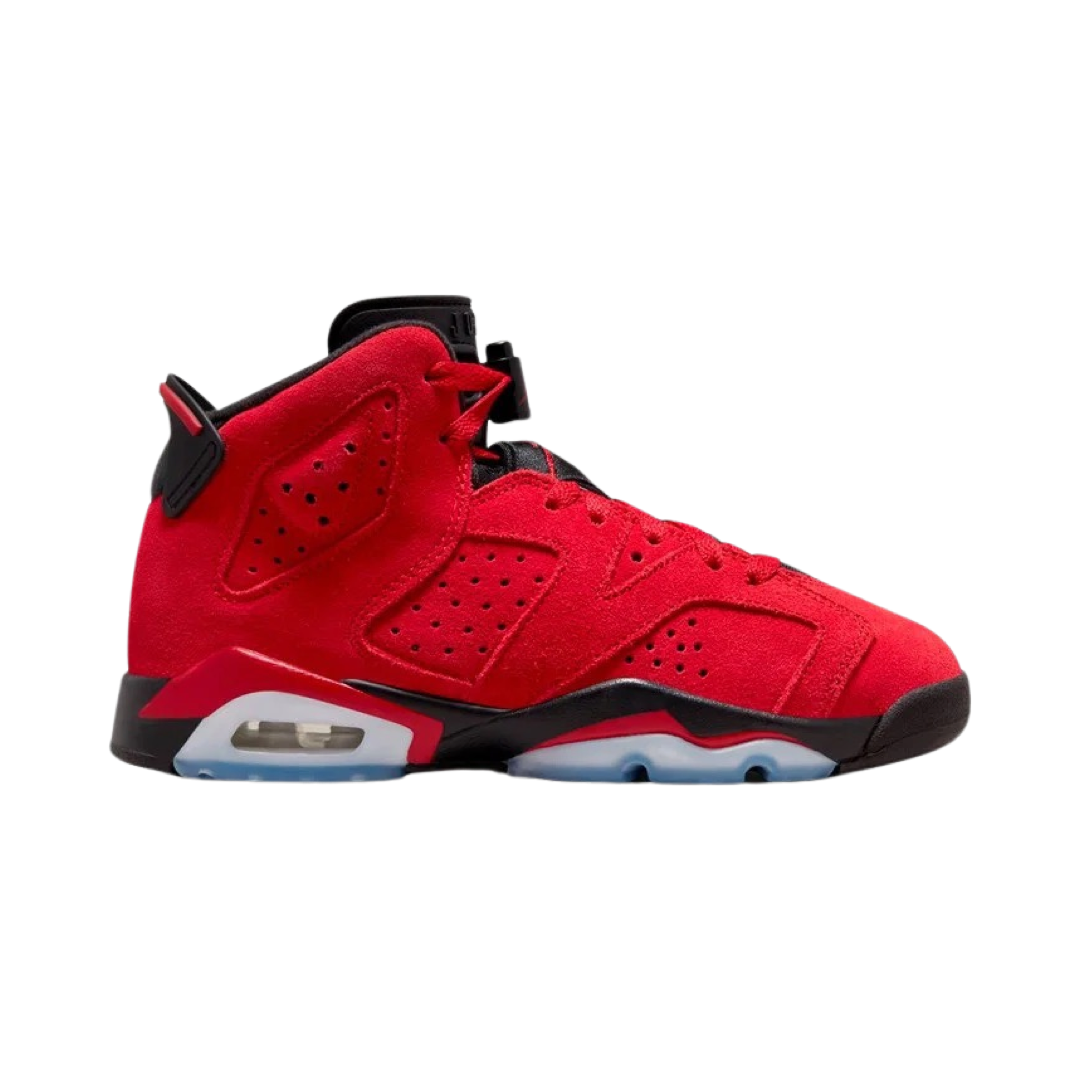 Air Jordan 6 Retro GS Toro Bravo Basketball Shoes - Varsity Red & Black Sneakers for Kids | Perfect for School, Sports & Casual Wear