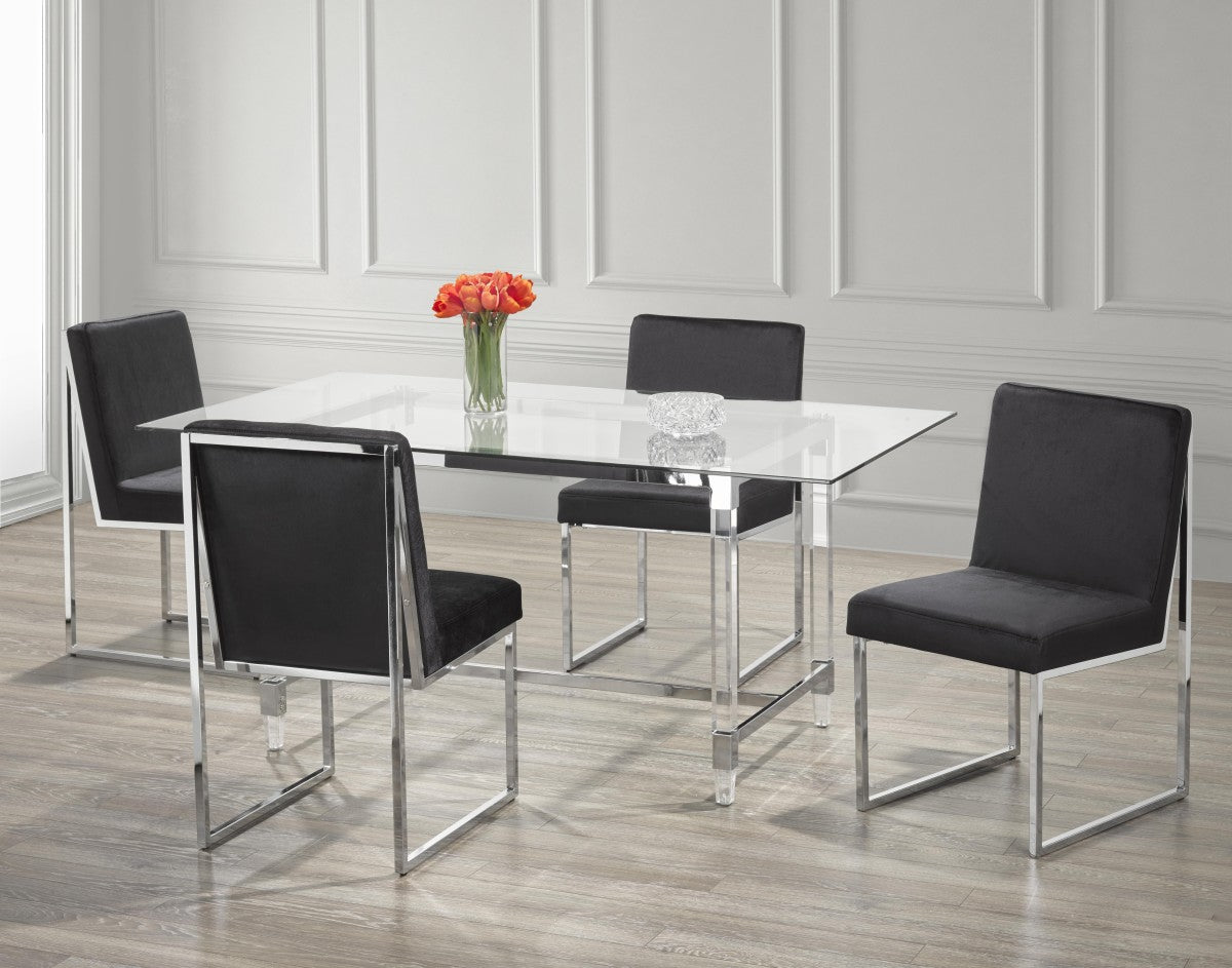 5 Piece Dining Set - Modern Black Kitchen Table & Chairs for Small Spaces | Perfect for Apartments, Breakfast Nooks & Cozy Family Meals