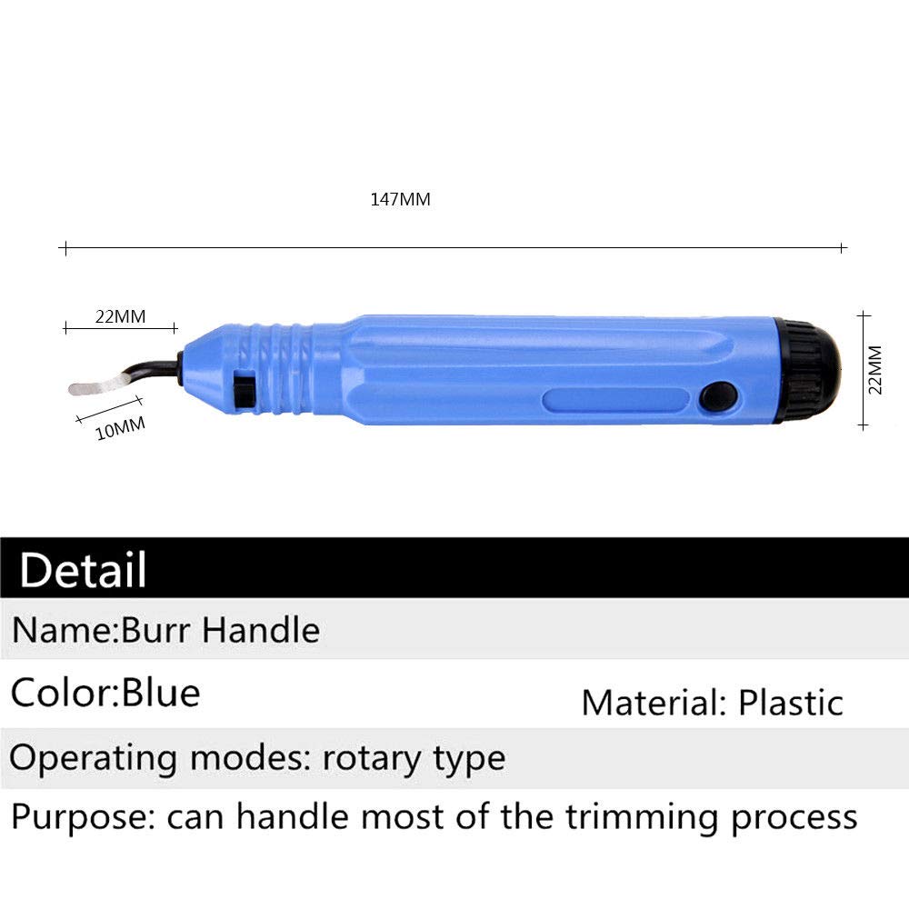 360 Degree Rotary Deburring Tool Set - 10 Piece Metal & Plastic Burr Remover for Aluminum, Copper, Steel - Perfect for DIY, Metalworking & Home Improvement Projects (Blue)