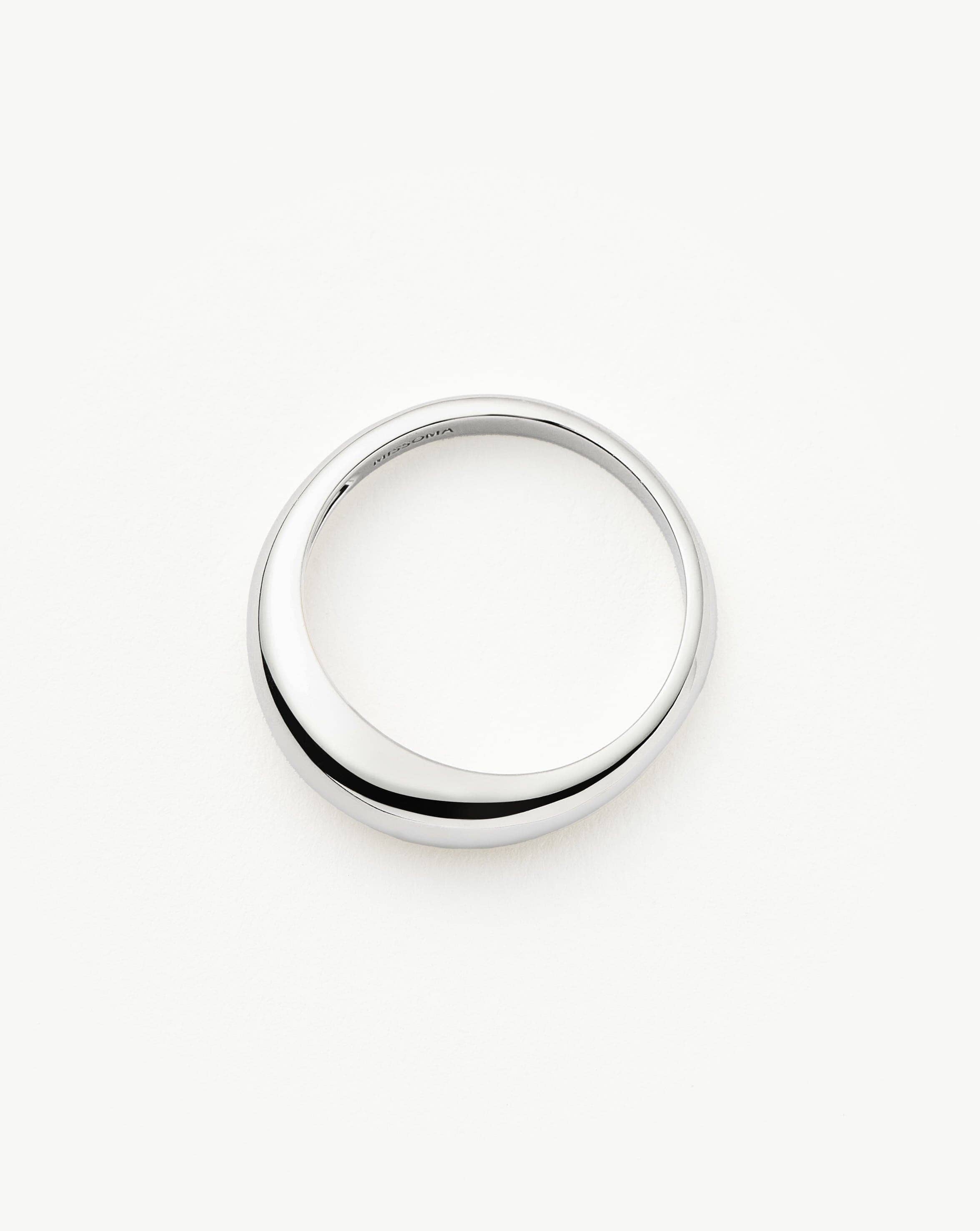 14K Solid White Gold Classic Dome Ring for Women - Elegant & Timeless Jewelry for Weddings, Anniversaries & Special Occasions