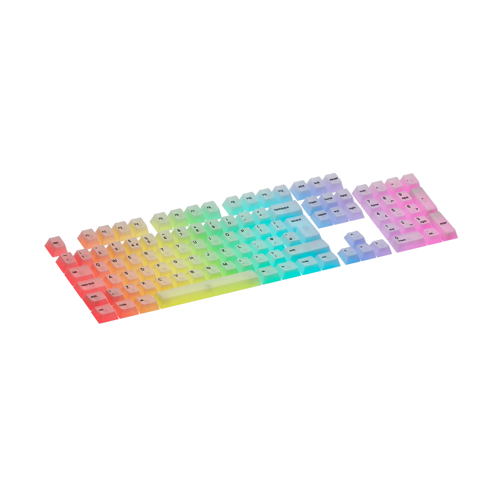 Polychroma Keycaps for Mechanical Keyboards - Custom RGB Backlit Keycaps for UK Layout (Ideal for Gaming, Typing & Office Use)