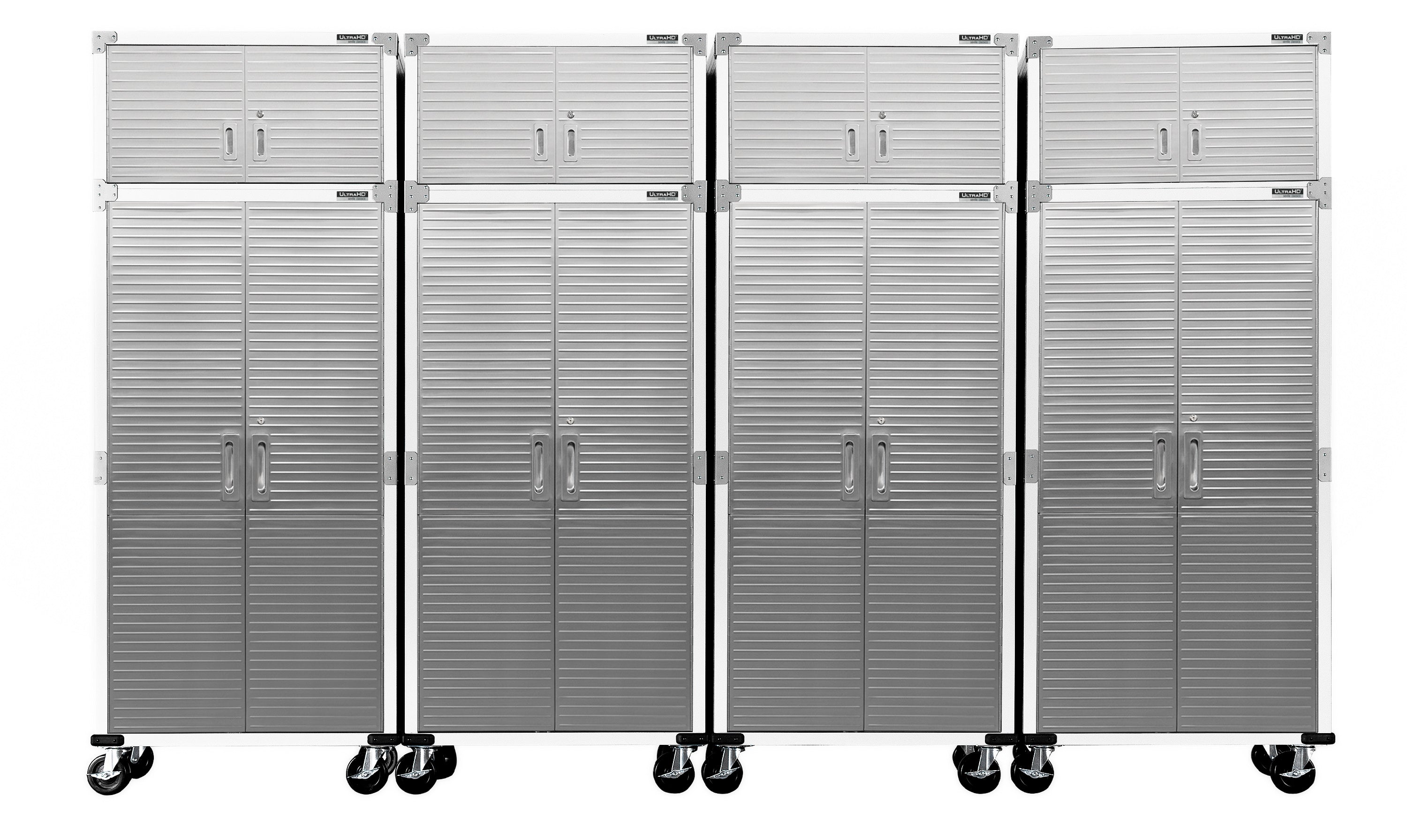 UltraHD® 8-Piece Rolling Storage Cabinet System - Heavy Duty Mobile Organizer for Office, Garage & Workshop - Perfect for Tools, Supplies & Equipment Storage
