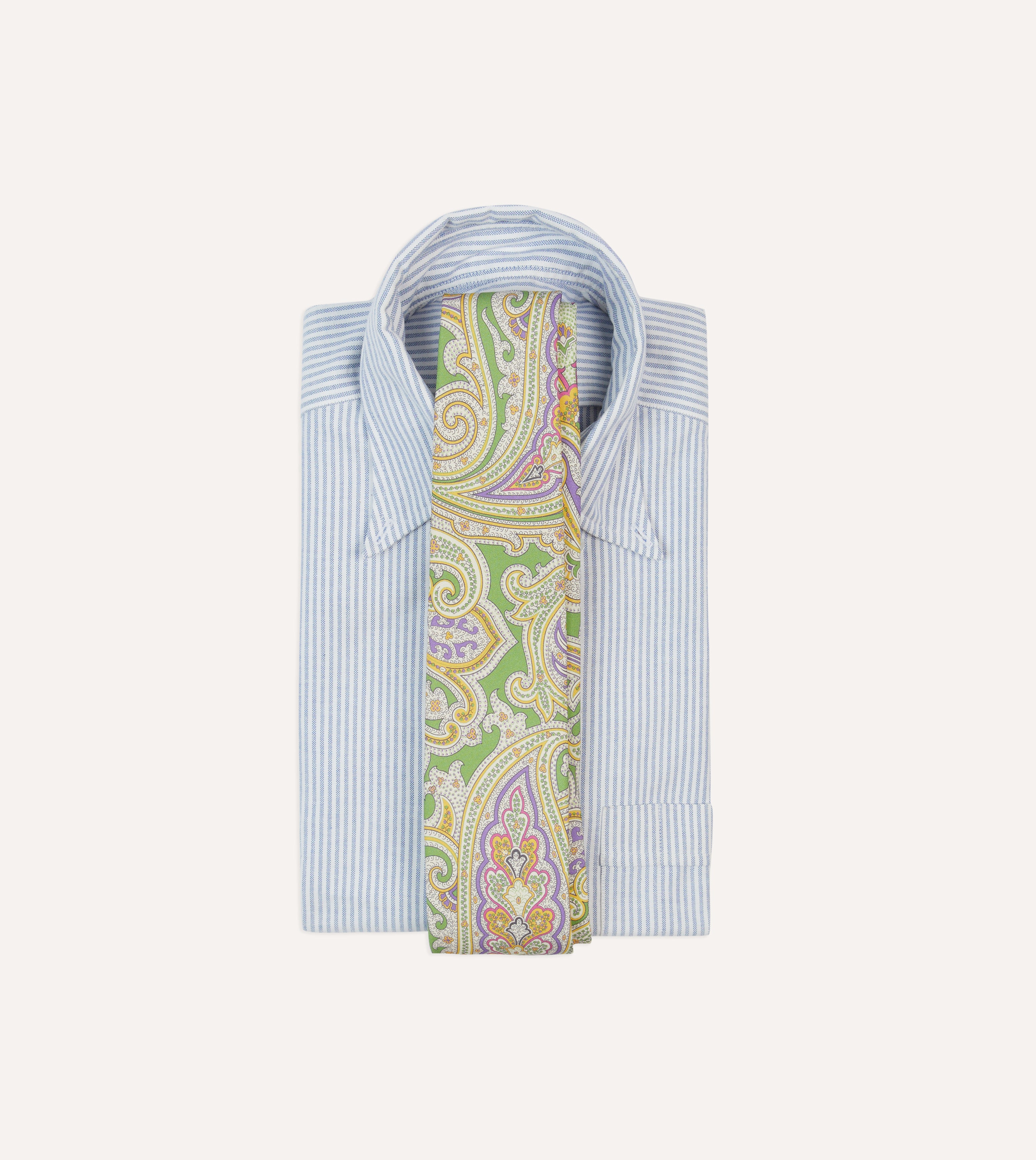 Stylish Green Large Paisley Silk Self-Tipped Necktie for Men - Perfect for Weddings, Business Meetings & Formal Occasions