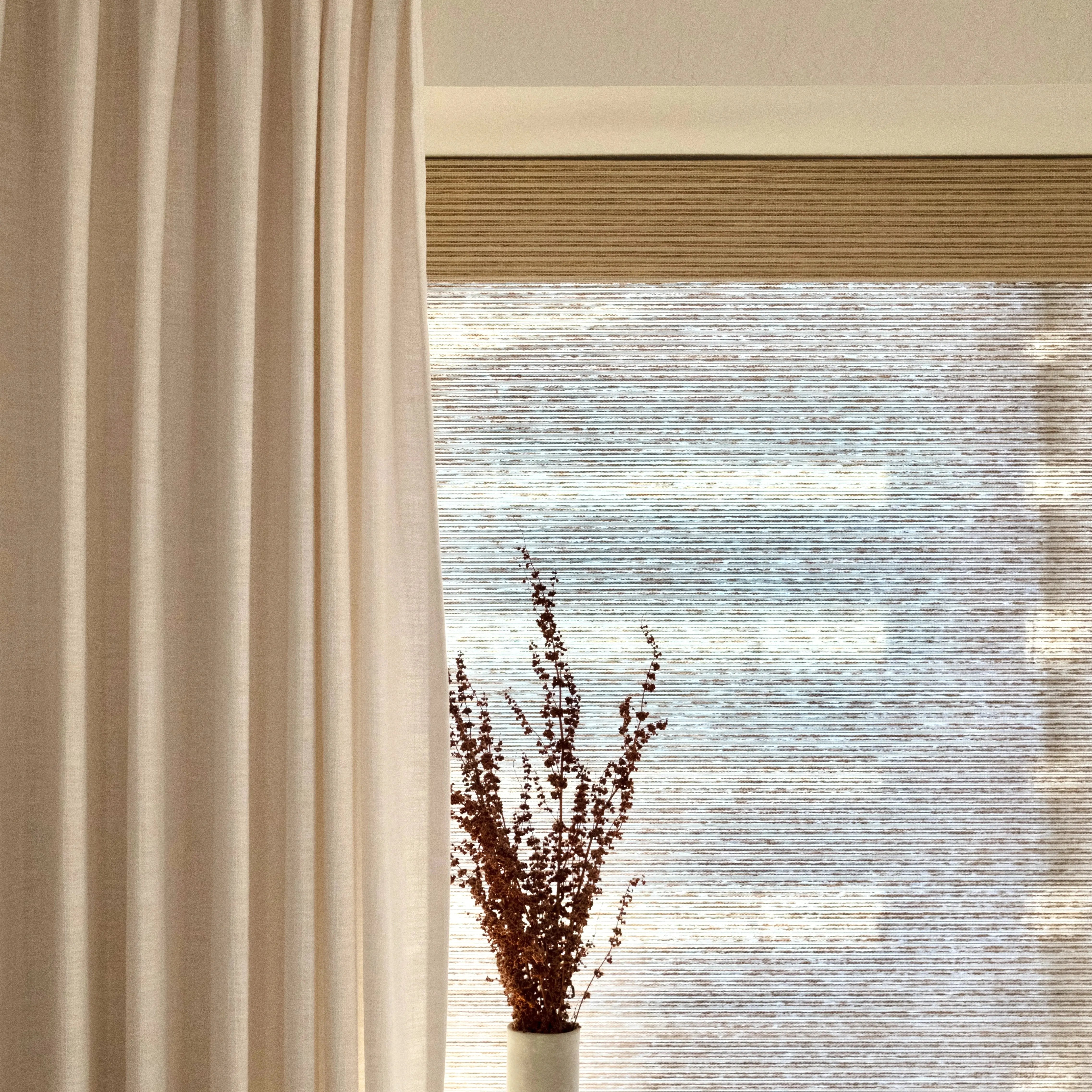 Rae Natural Ramie Flax Woven Wood Shades Series C - Eco-Friendly Window Coverings for Living Room, Bedroom & Office Decor