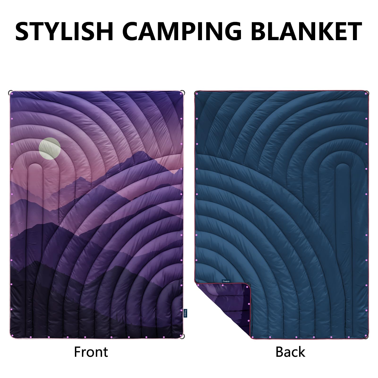 Lightweight Packable Camping Blanket - Portable Puffy Outdoor Blanket for Camping, Hiking, Travel, Picnics & Stadium Events | Perfect for Backpacking, Beach Days & Emergency Survival Kits