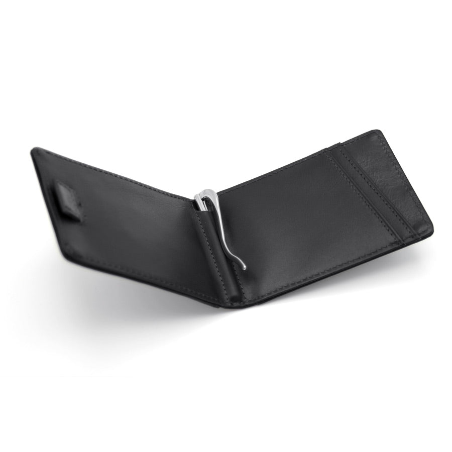 Premium Black Leather Foldable Wallet for Men - Slim RFID Blocking Bifold Wallet with Money Clip - Perfect for Everyday Use, Travel & Business