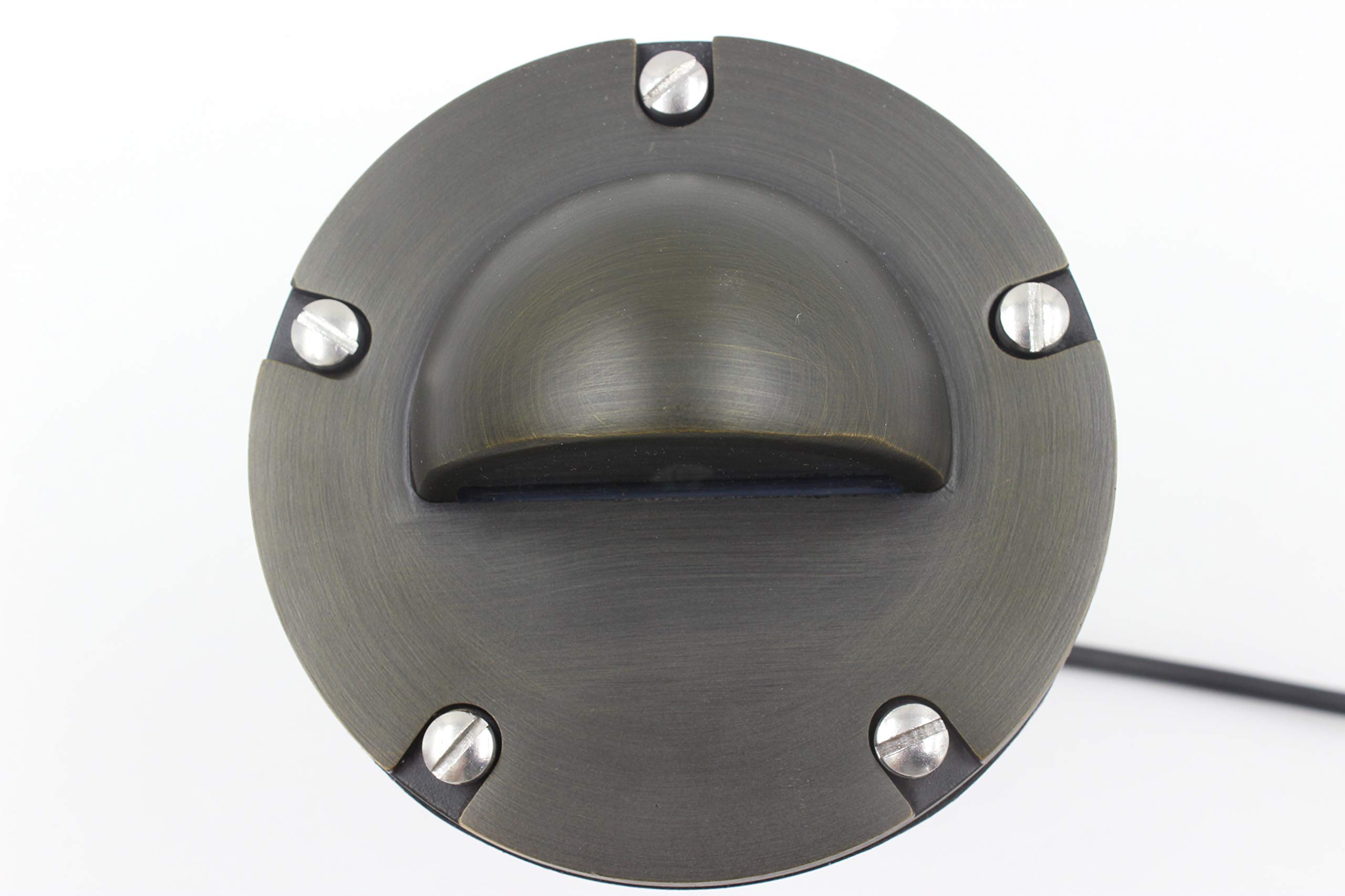 5W Smart LED In-Ground Well Light Fixture - Oil Rubbed Bronze Finish - Compatible with Halogen & LED Bulbs - Half Moon Solid Brass Cover with Gasket & Bulb Included - Perfect for Landscape, Pathway, and Garden Lighting