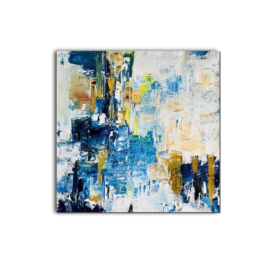 Blue Abstract Acrylic Paintings for Bedroom & Living Room - Large Modern Canvas Art Wall Decor - Contemporary Simple Paintings for Sale - Perfect for Home, Office & Gift Giving
