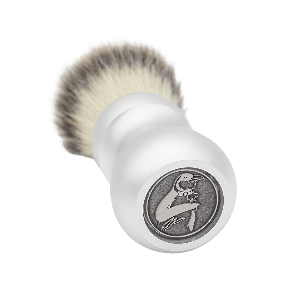 25mm Mühle STF XLarge Synthetic Shaving Brush with AP Shave Co. Alumihandle - Raw Matte Finish for Layered Comfort - Perfect for Wet Shaving & Grooming Routine
