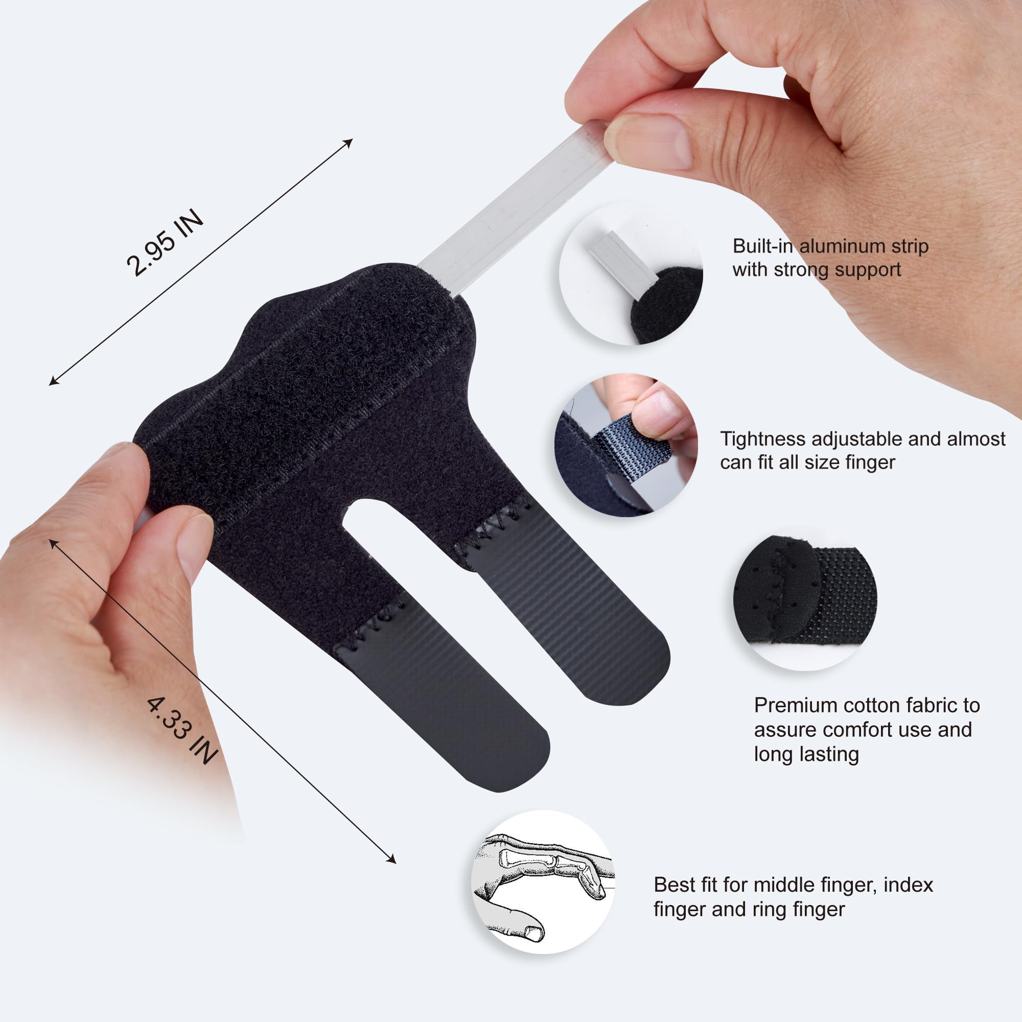 Mallet Finger Splint for Pain Relief - Adjustable Trigger Finger Brace for Thumb, Index, Middle, Ring & Pinky - Ideal for Typing, Gaming & Injury Recovery