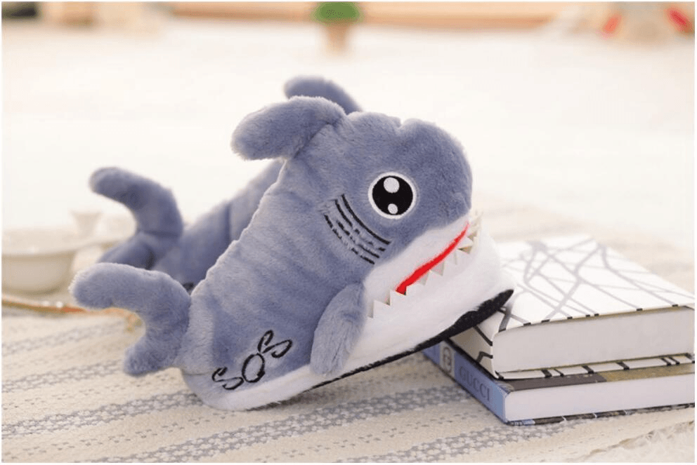 Soft Shark Plush Slippers for Adults & Kids - Comfortable Non-Slip House Shoes for Indoor, Outdoor, and Cosplay Use - Perfect Gift for Shark Lovers
