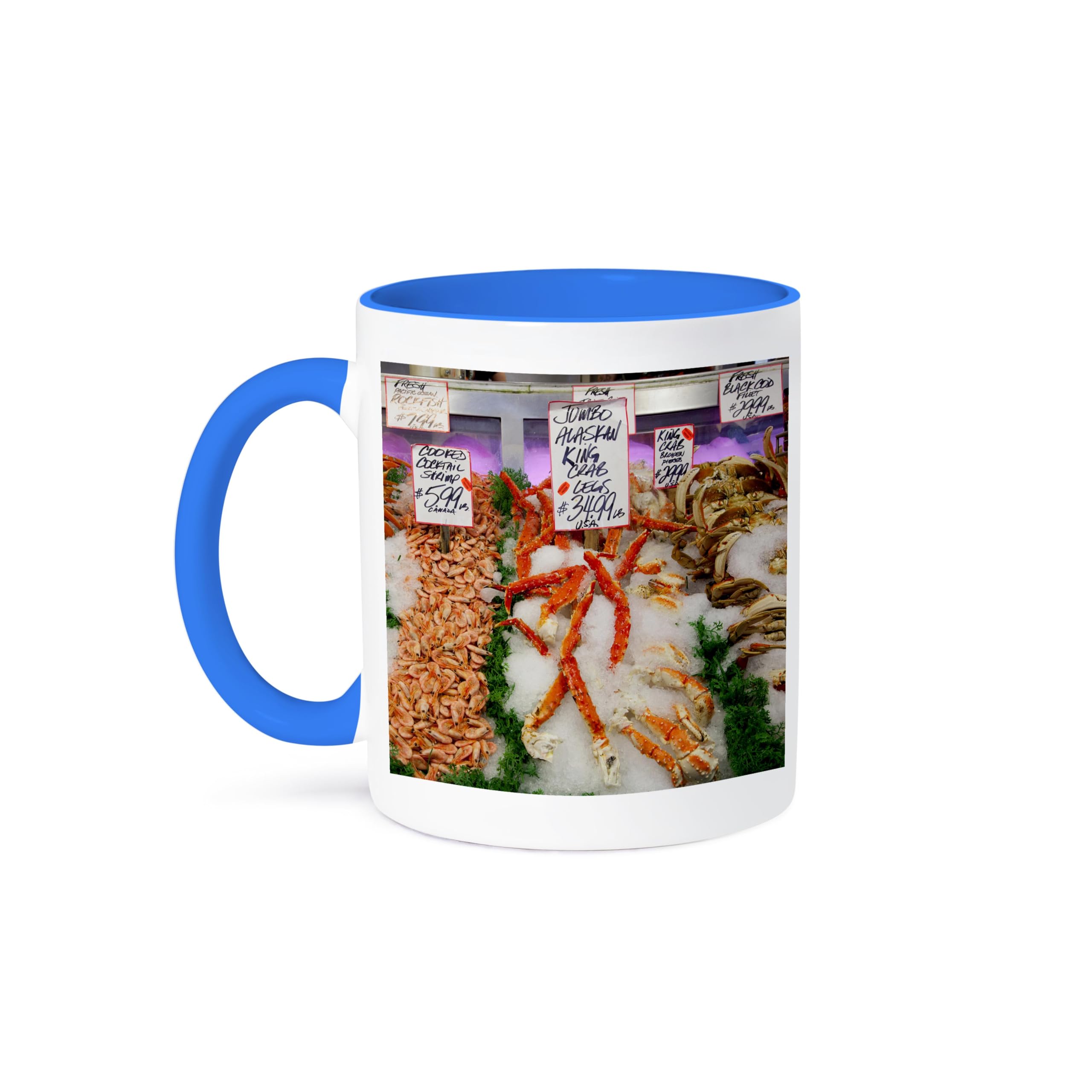 3D Rose 148180_6 Blue and White Ceramic Coffee Mug - Perfect for Home, Office & Gift Giving