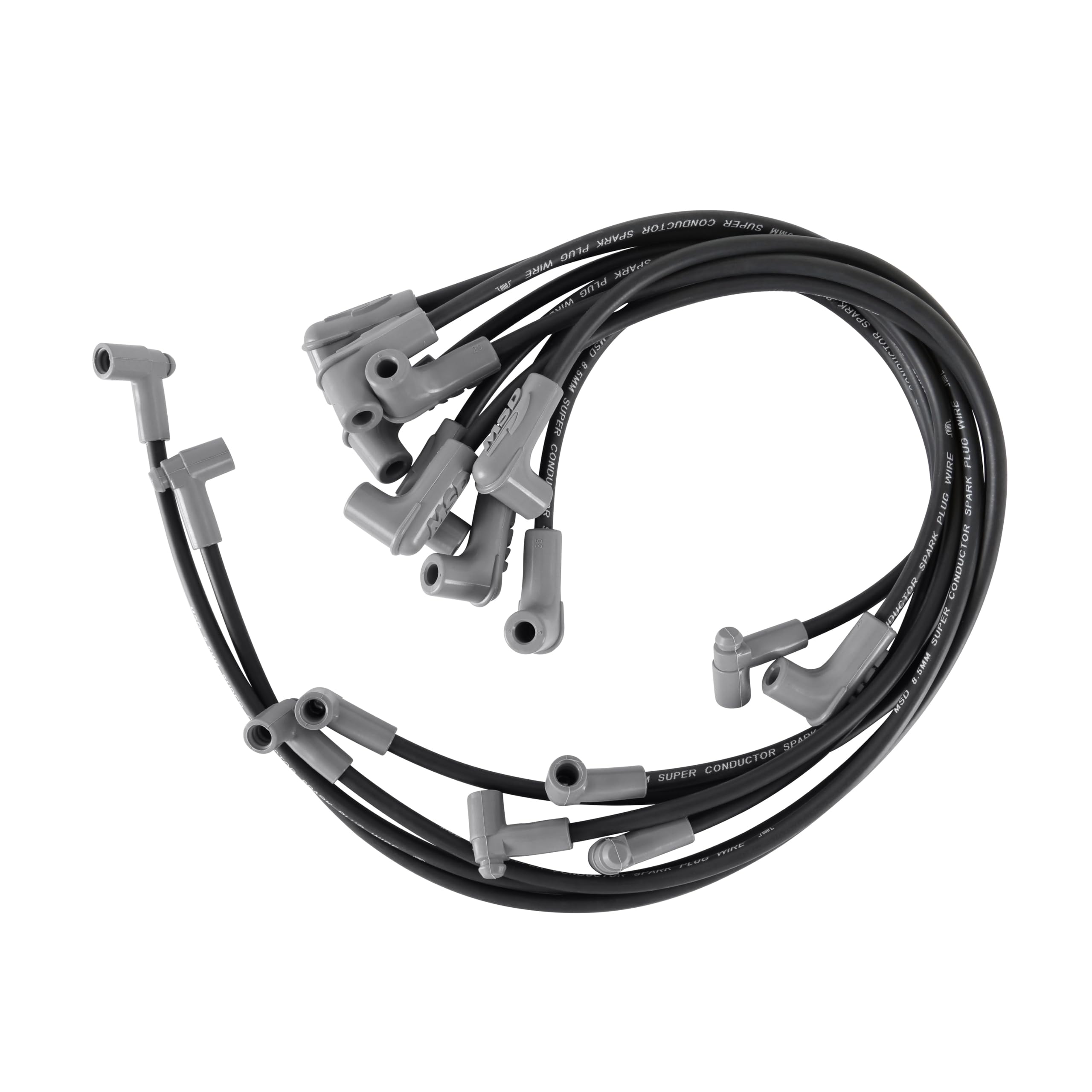 MSD 31243 Black 8.5mm Super Conductor Spark Plug Wire Set - High Performance Ignition Wires for Cars, Trucks & Motorcycles - Perfect for Racing, Off-Road & Daily Driving