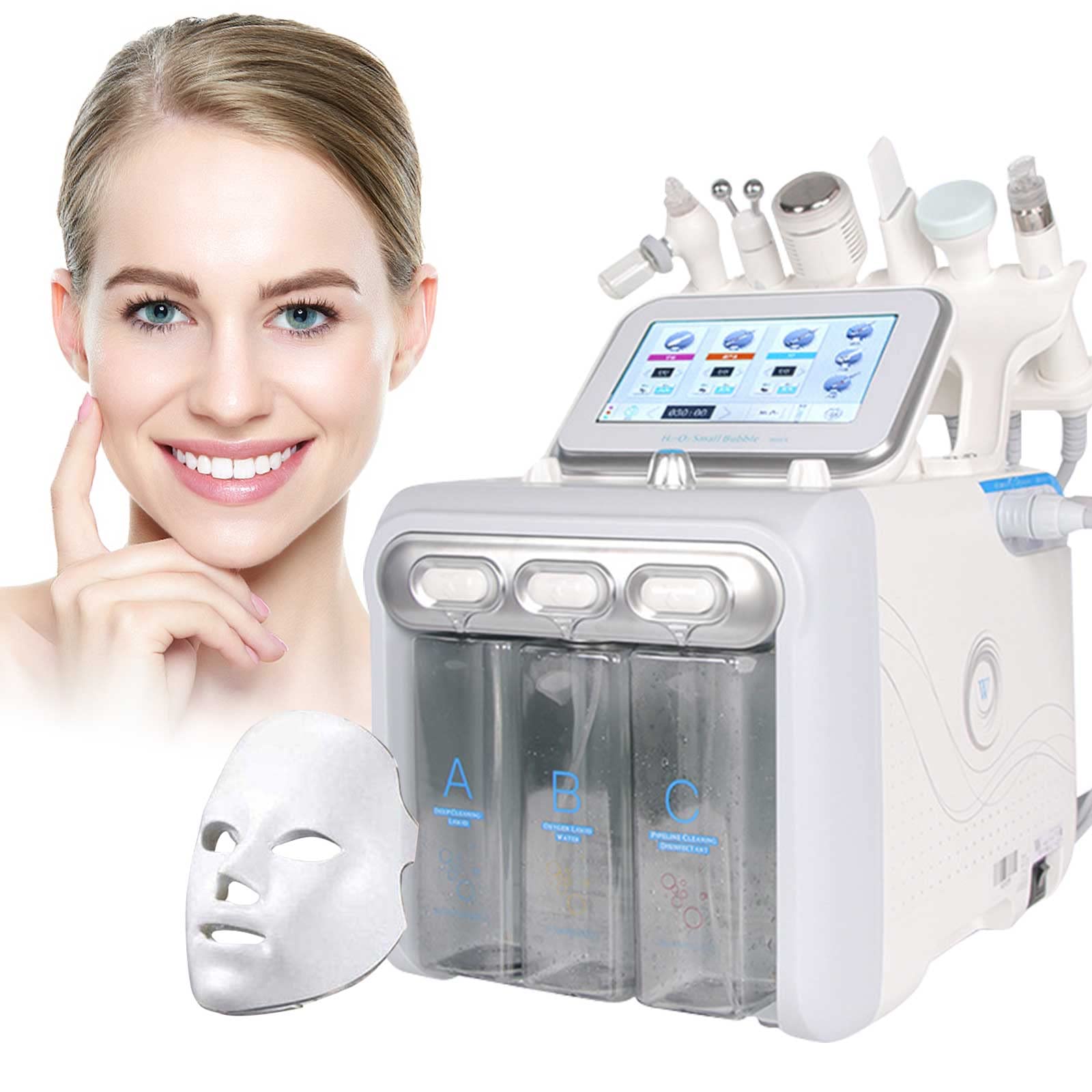 7-in-1 Hydrogen Oxygen Facial Beauty Machine - Professional Vacuum Face Cleaner & Skin Rejuvenation Massager with Facial Sprayer for Spa & Beauty Salon | At-Home Skincare & Professional Facial Treatments