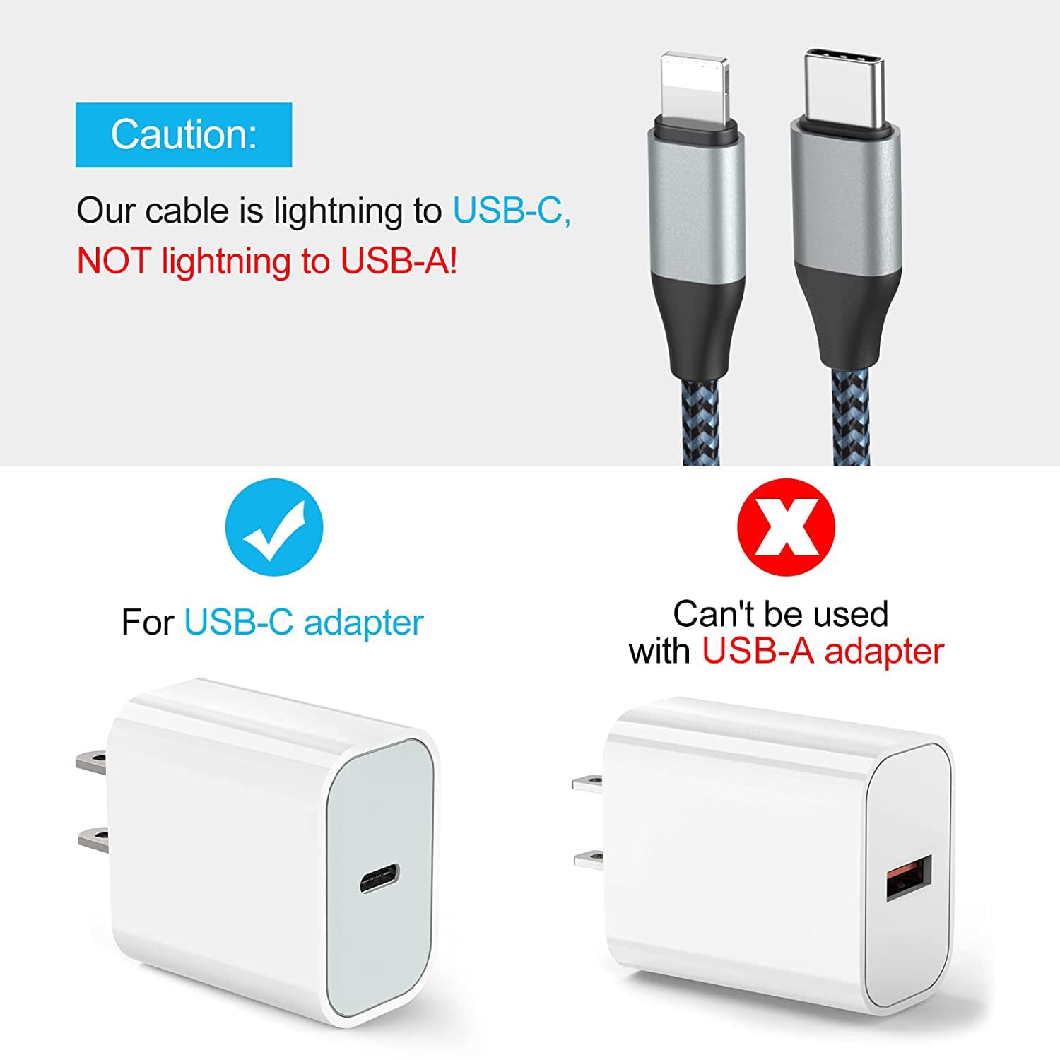 2-Pack 10FT USB C to Lightning Cable MFi Certified Fast Charger 20W - Nylon Braided Durable Charging Cord for iPhone 14/13/12/11/XS - Perfect for Home, Office & Travel Charging