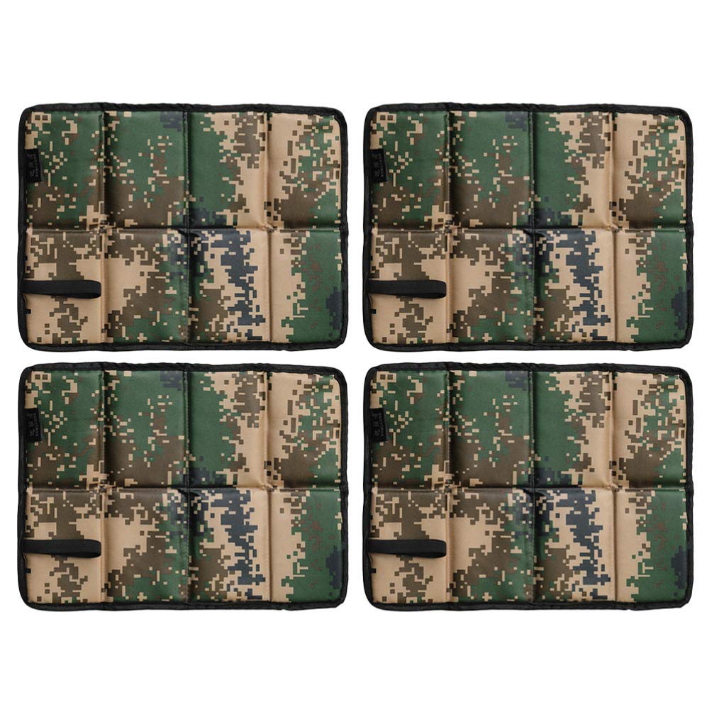 BESPORTBLE Camouflage Foldable Camping Seat Pad - 4 Pack, Portable Outdoor Cushion for Camping, Backpacking, Hiking & Travel - Perfect for Picnics, Beach, Stadiums and Outdoor Adventures