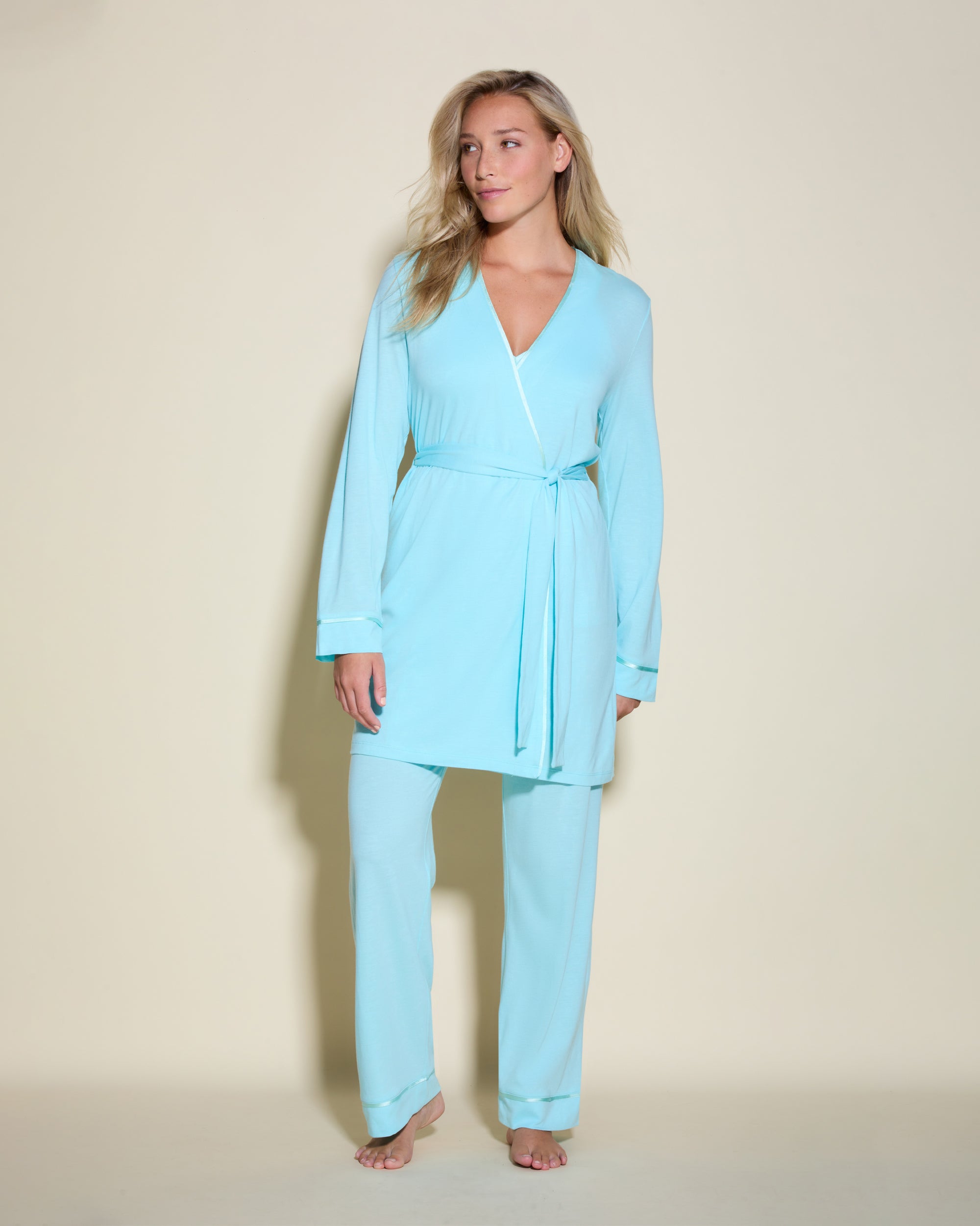 3-Piece Pajama Set with Robe for Women - Soft Cotton Sleepwear for Lounge & Spa - Cozy Home Wear & Gift Idea