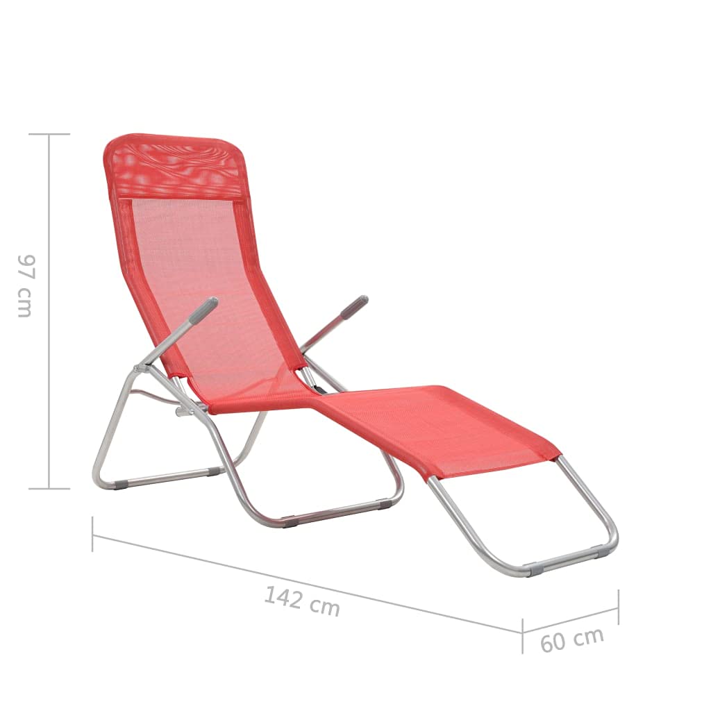 2pcs Blue Textilene Folding Sun Loungers - Portable Garden Recliner Chairs for Backyard, Patio & Poolside | Outdoor Lounge Beds for Relaxing, Sunbathing & Courtyard Use