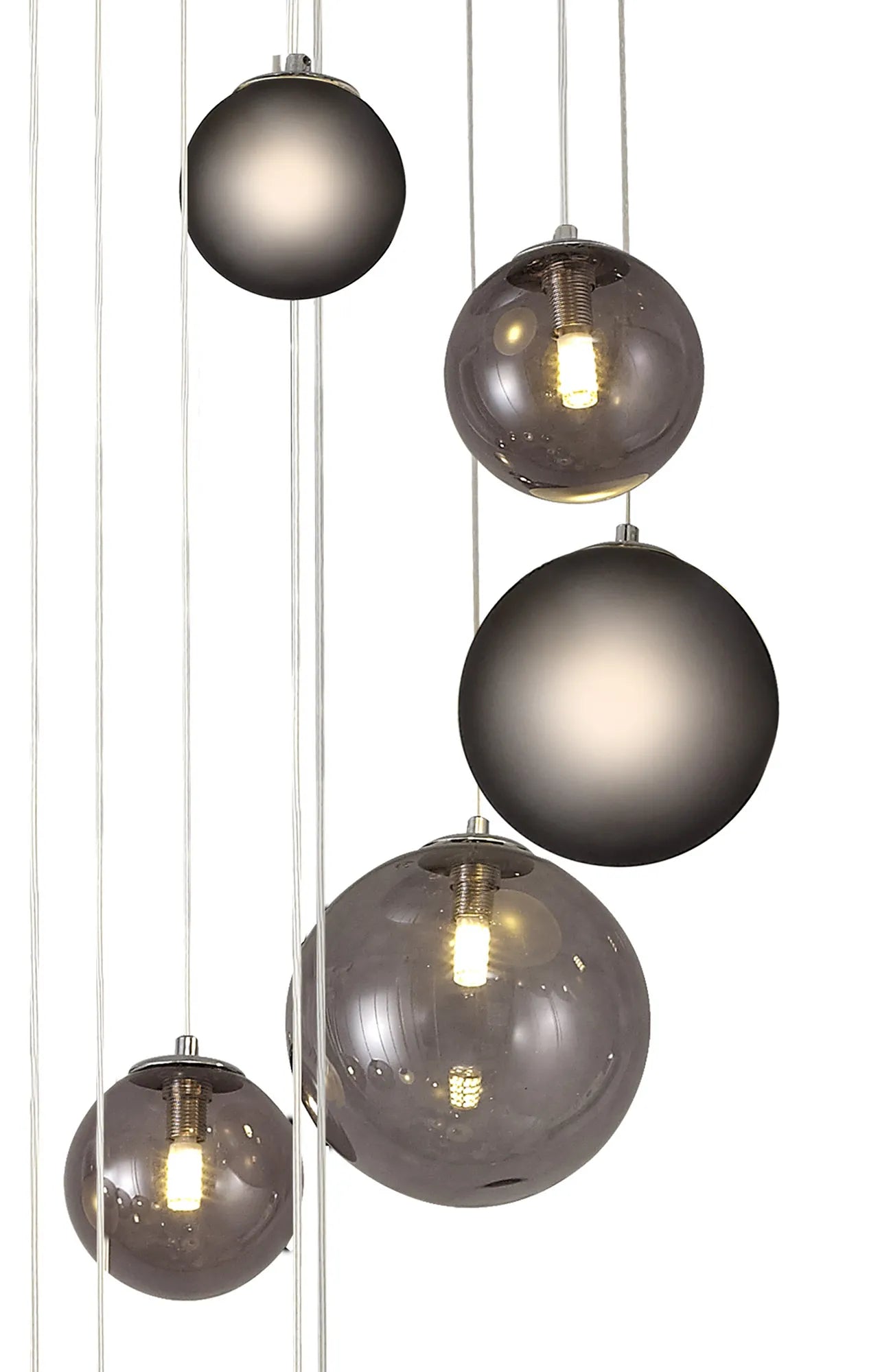60cm Austin Glass Pendant Light with 16 G9 Bulbs - Modern Hanging Fixture for Kitchen Island, Dining Room, and Living Room Lighting