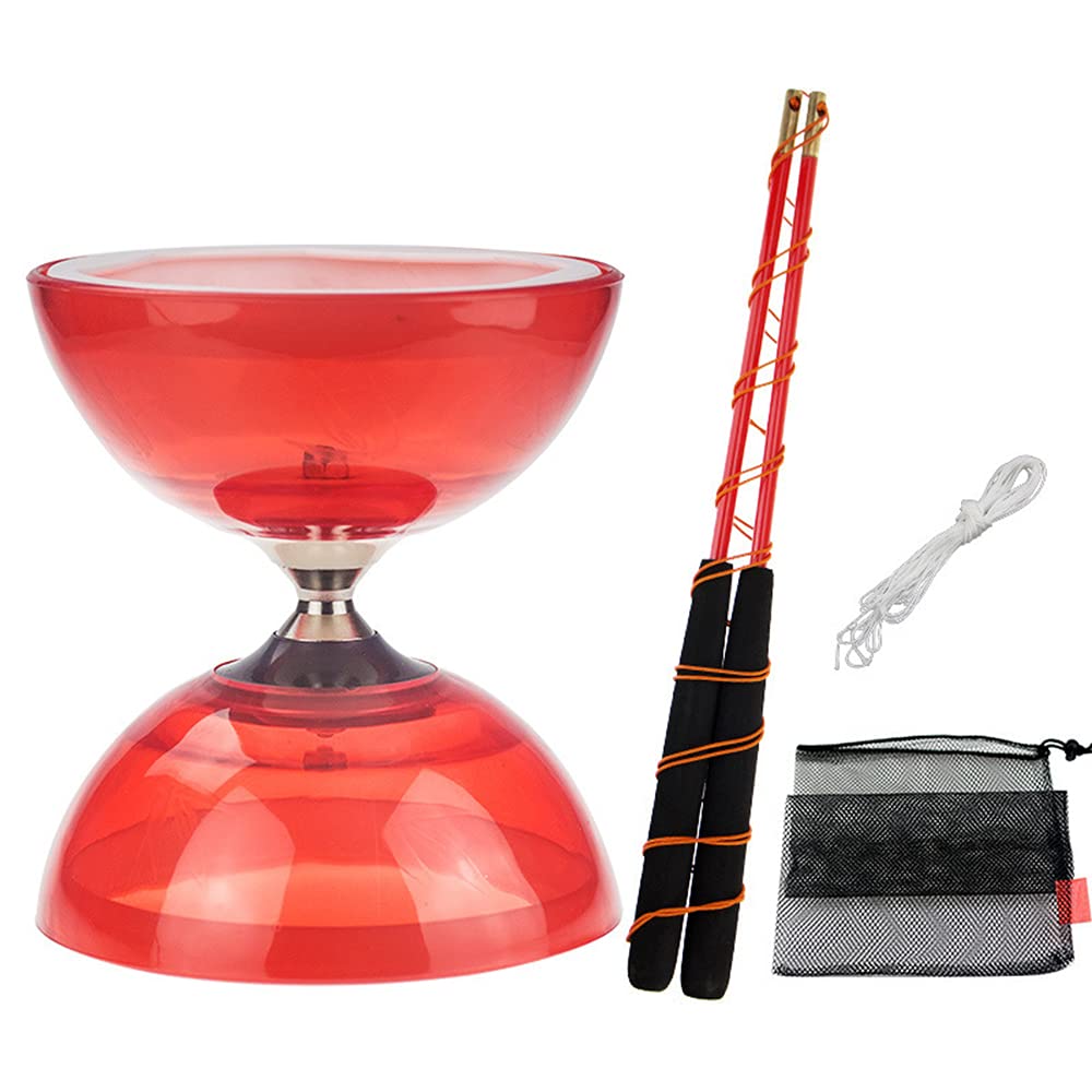 Professional Triple Bearing Yoyo Diabolo Toy with Durable Transparent Cups & High-Quality Pole - Perfect for Kids, Beginners, and Advanced Performers - Great for Outdoor Play, Skill Development, and Circus Performances