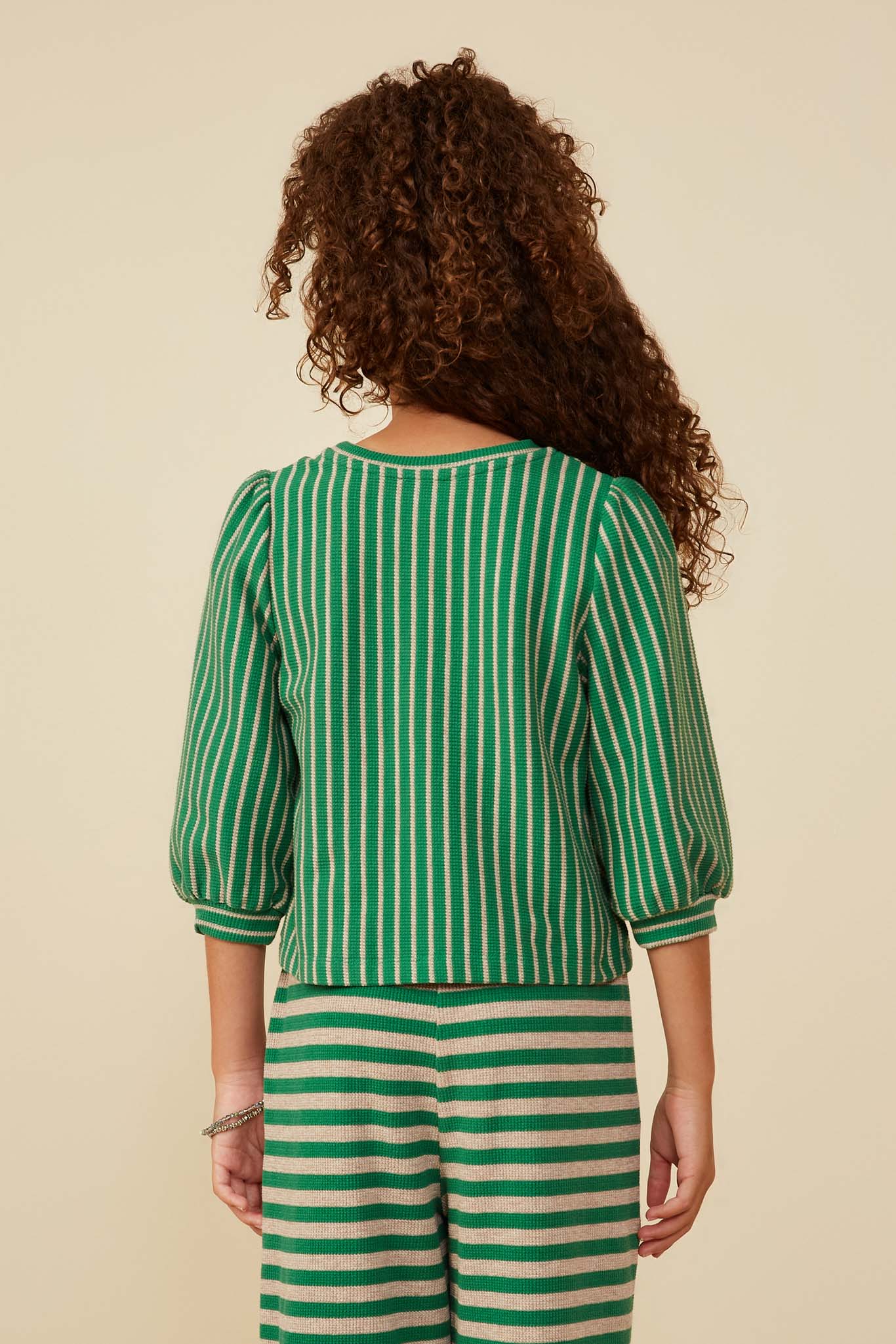 Textured Vertical Stripe Knit Top for Women - Soft Breathable Casual T-Shirt - Perfect for Work, Weekend & Layering