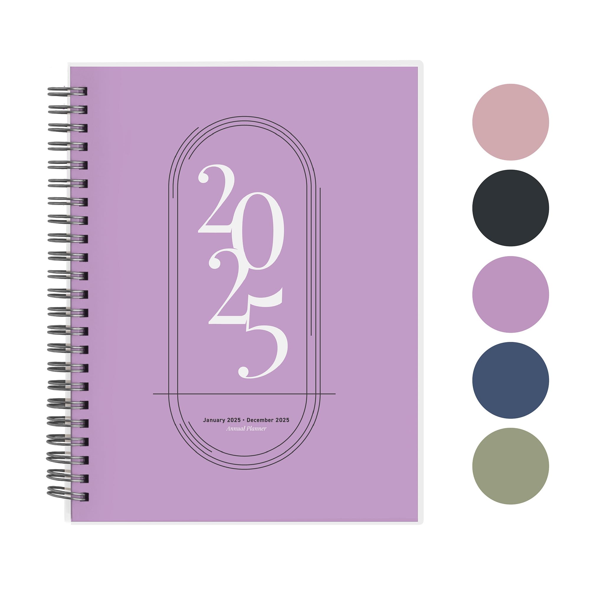Rileys 2025 Weekly Planner - 2025 Monthly & Weekly Calendar Organizer with Flexible Cover, Notes Pages, Twin-Wire Binding (8 x 6 Inches, Purple) - Perfect for Work, School, and Personal Scheduling