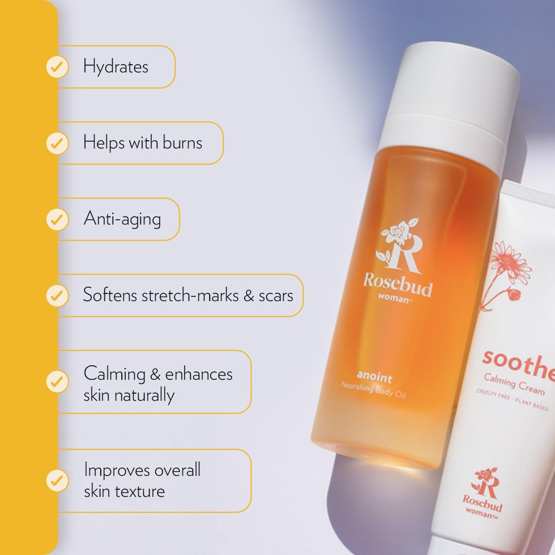Rosebud Woman Anoint Nourishing Body Oil - Hydrating & Moisturizing Organic Skincare for Dry Skin - Perfect for Massage, Aromatherapy & Self-Care Rituals