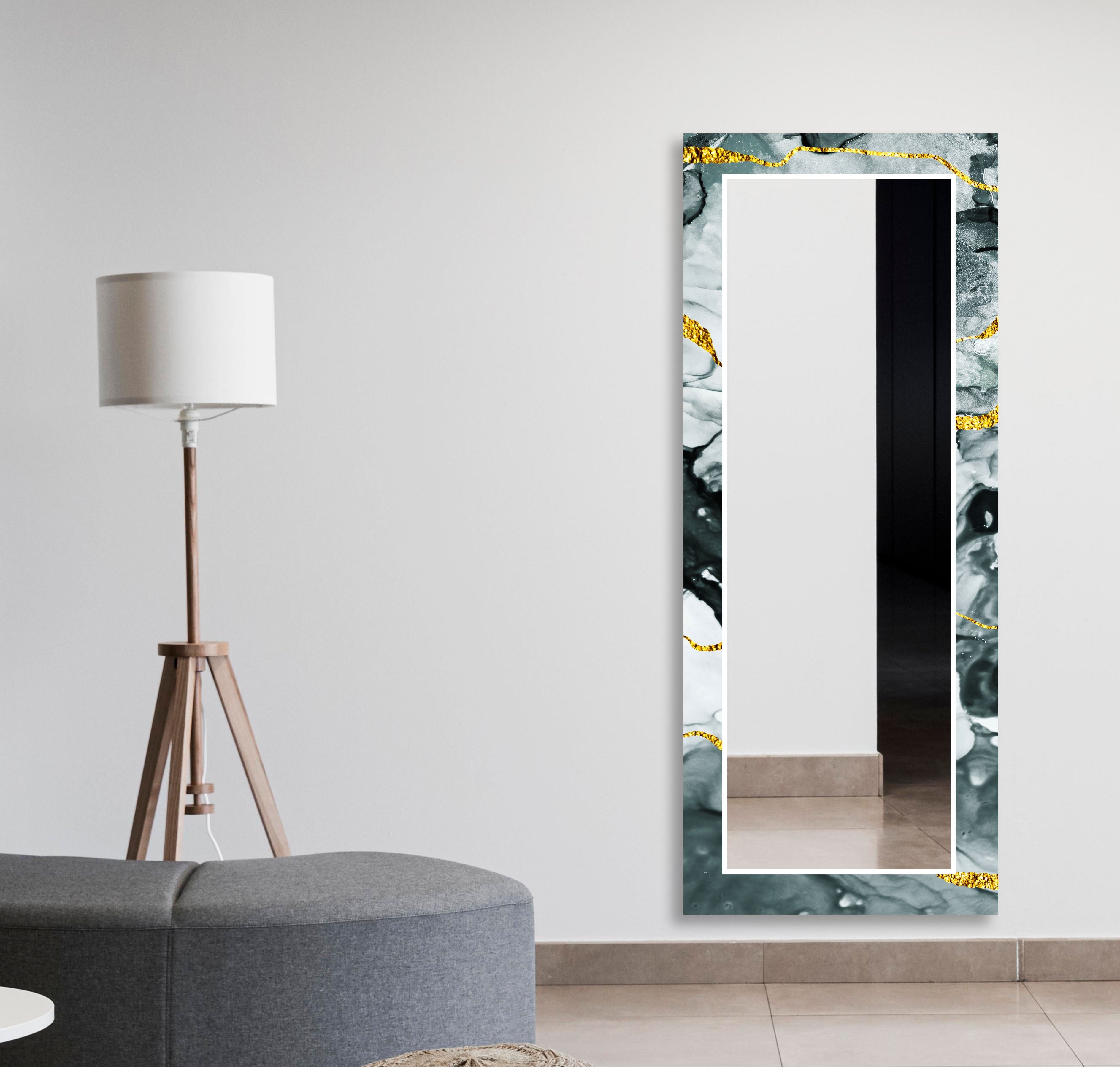 Elegant Black & Silver Golden Wall Mirror - Modern Home Decor for Living Room, Bedroom, or Entryway - Perfect for Enhancing Space & Style