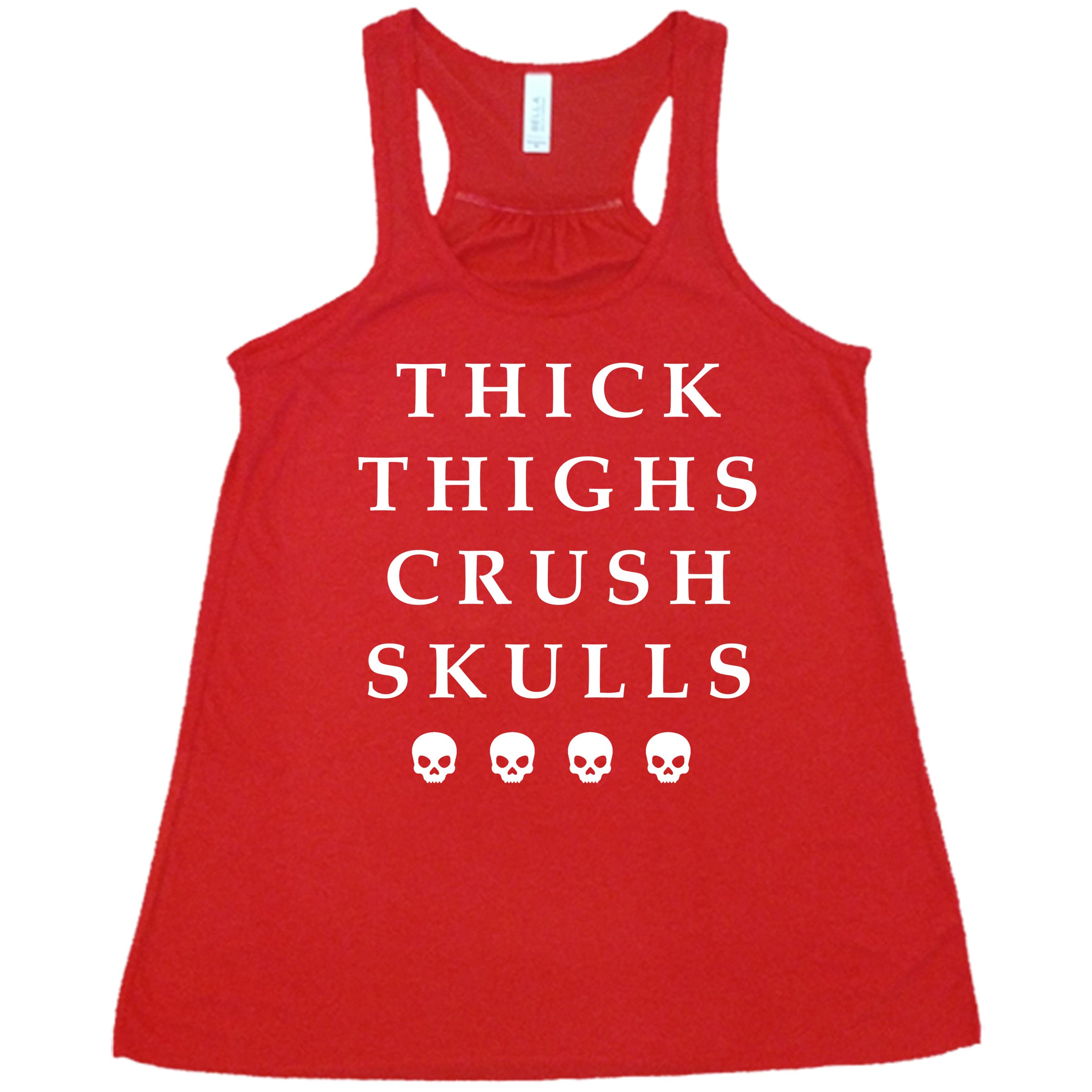 Thick Thighs Crush Skulls Graphic T-Shirt - Funny Sarcastic Statement Tee for Women & Men - Perfect for Casual Wear, Parties & Gifting