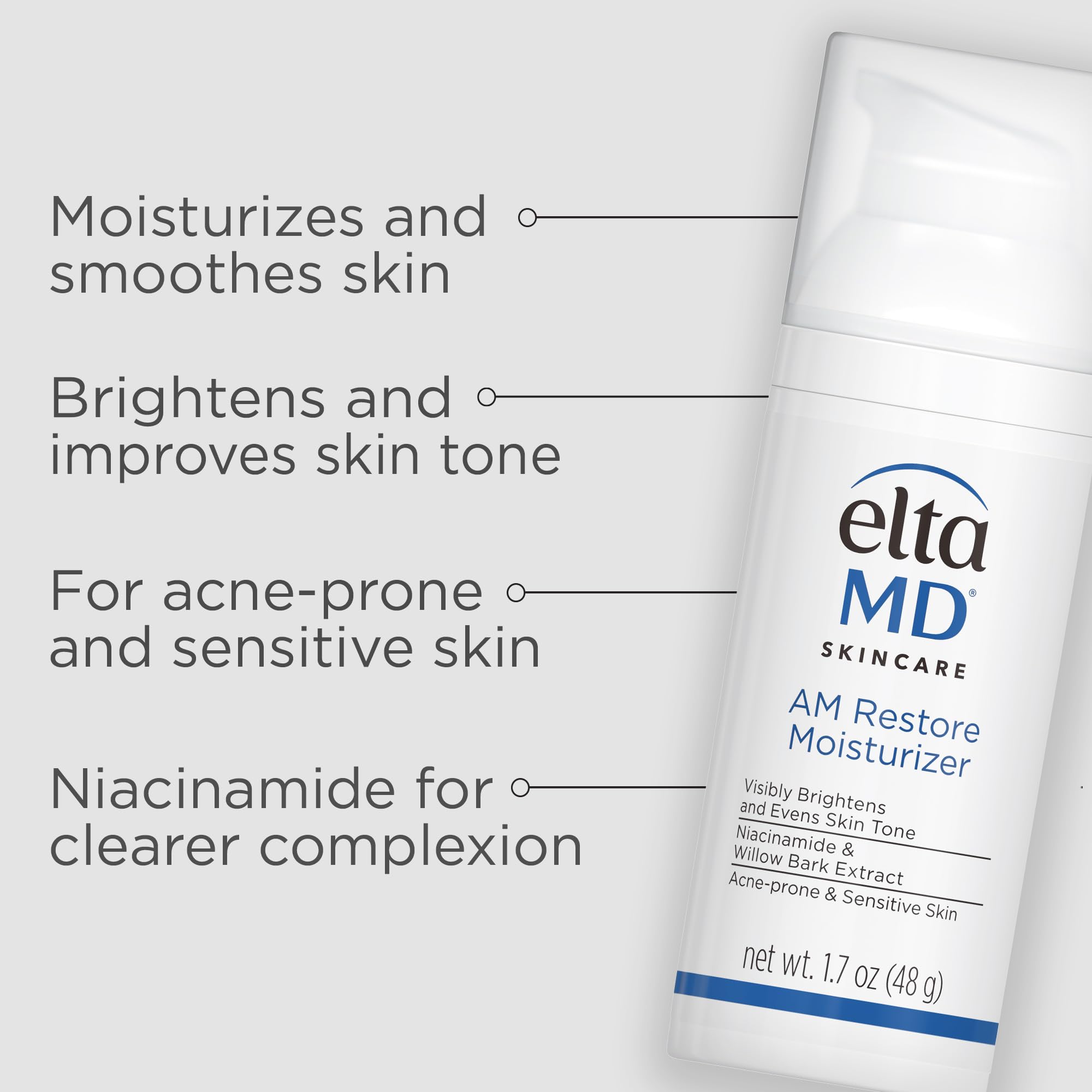 EltaMD AM & PM Moisturizer Facial Kit with Daily Foaming Cleanser for Sensitive Skin - Hydrating Skincare Set for Day & Night Routine, Gentle Face Wash for Dry & Acne-Prone Skin - Perfect for Daily Use at Home or Travel
