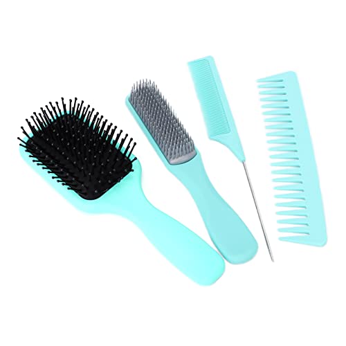 Detangling Paddle Brush & Hair Comb Set - Heat Resistant Scalp Massage Brush for Hair Growth, Styling & Straight Hair - Perfect for Daily Hair Care, Salon Styling & Home Use