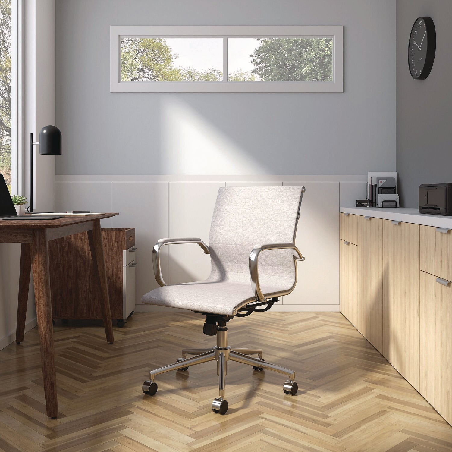 Alera Siskin Fabric Manager Office Chair with Chrome Base - 275 lb Weight Capacity, Adjustable Seat Height 16.93