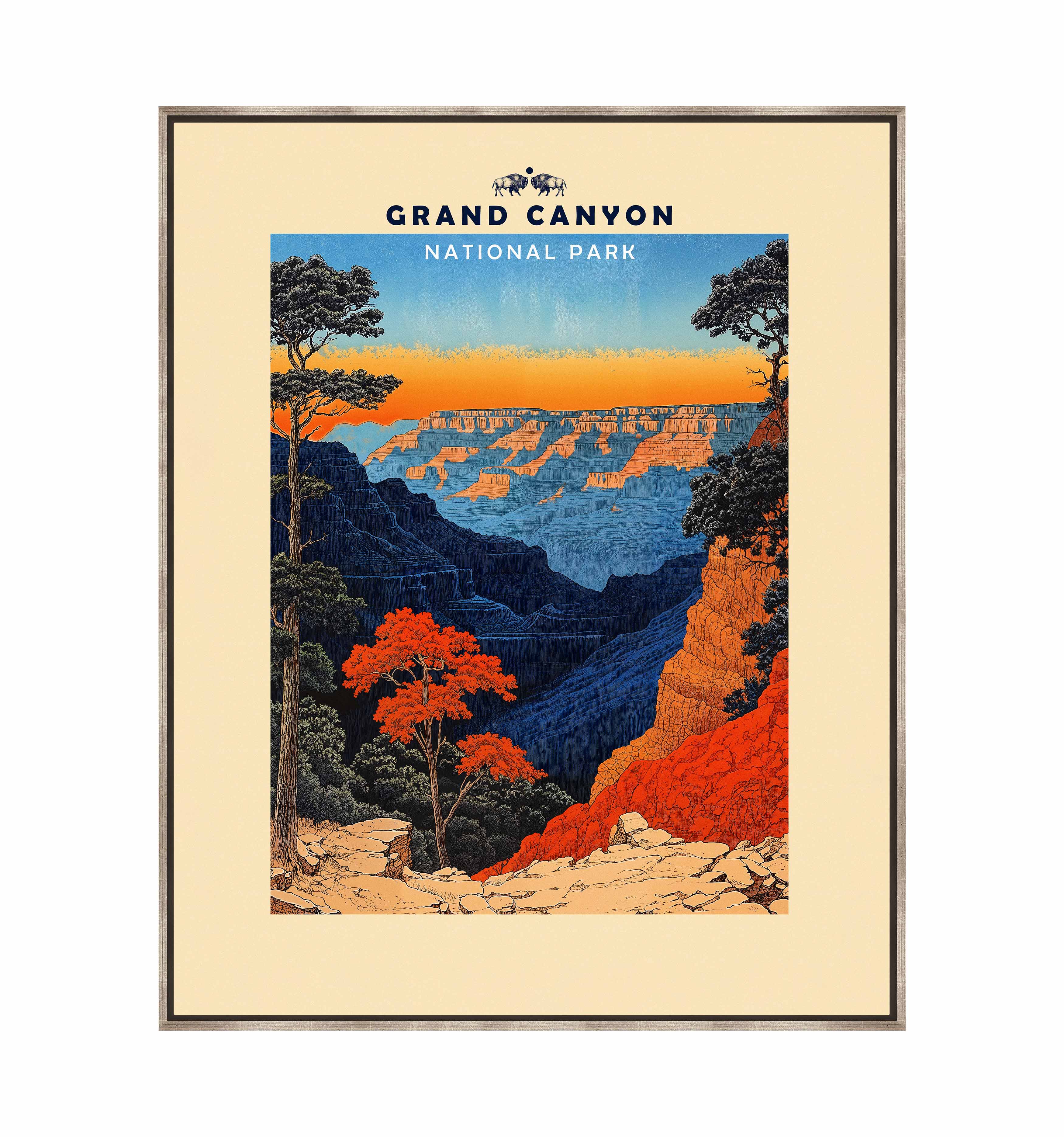 Grand Canyon Landscape Gallery Wrapped Canvas Wall Art - Perfect for Living Room, Bedroom & Office Decor