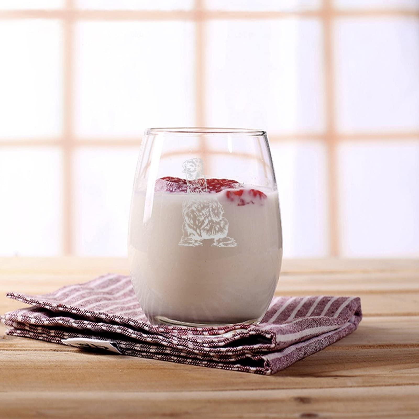 Silkie Chicken Crystal Stemless Wine Glass - 17oz Etched Funny Wine Cup for Women & Men - Perfect Gift for Birthday, Retirement, Mother's Day - Ideal for Parties, Home Decor & Wine Tasting