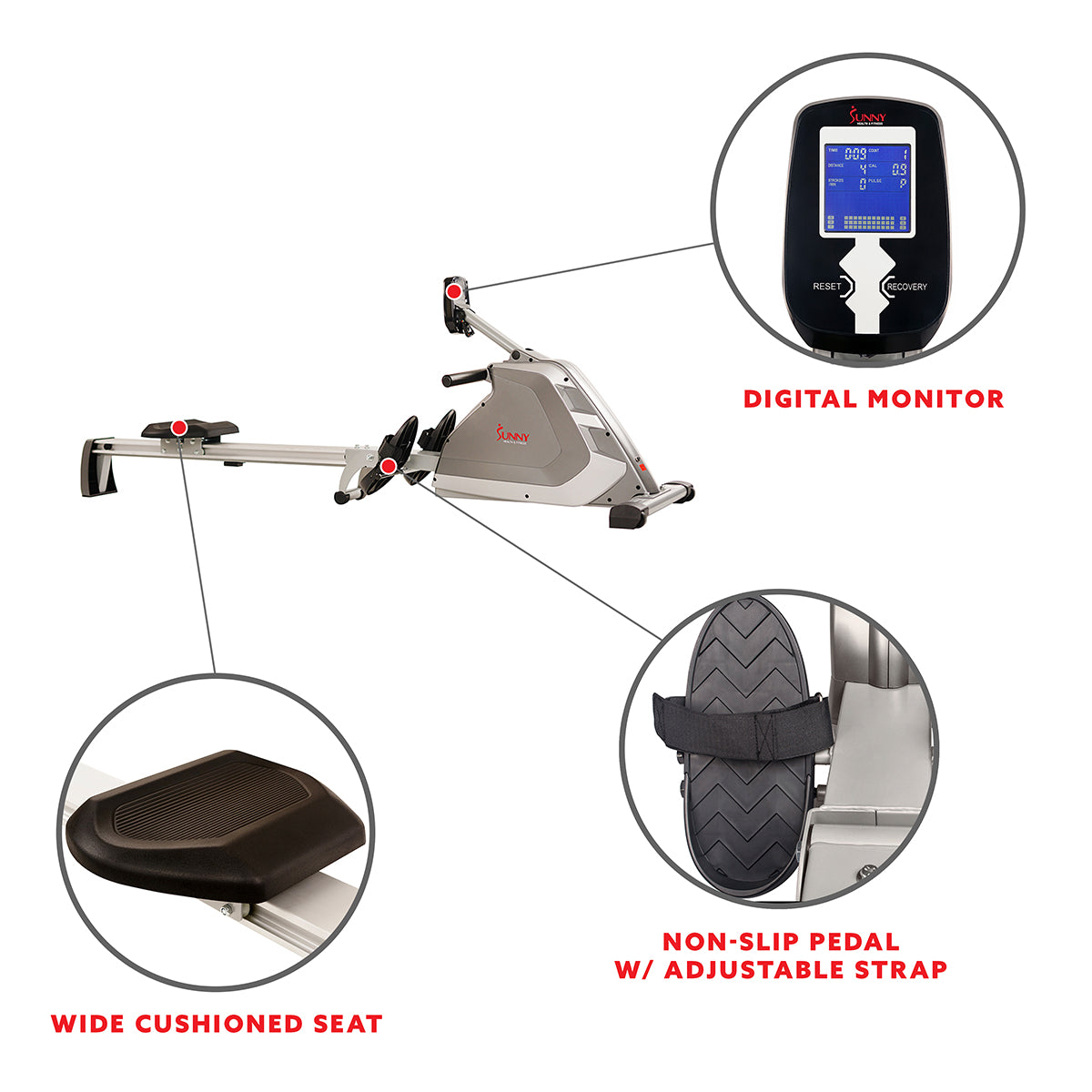 Best Programmable Magnetic Rowing Machine for Home Gym - Adjustable Resistance up to 300lbs - Perfect for Cardio Workouts & Full-Body Training