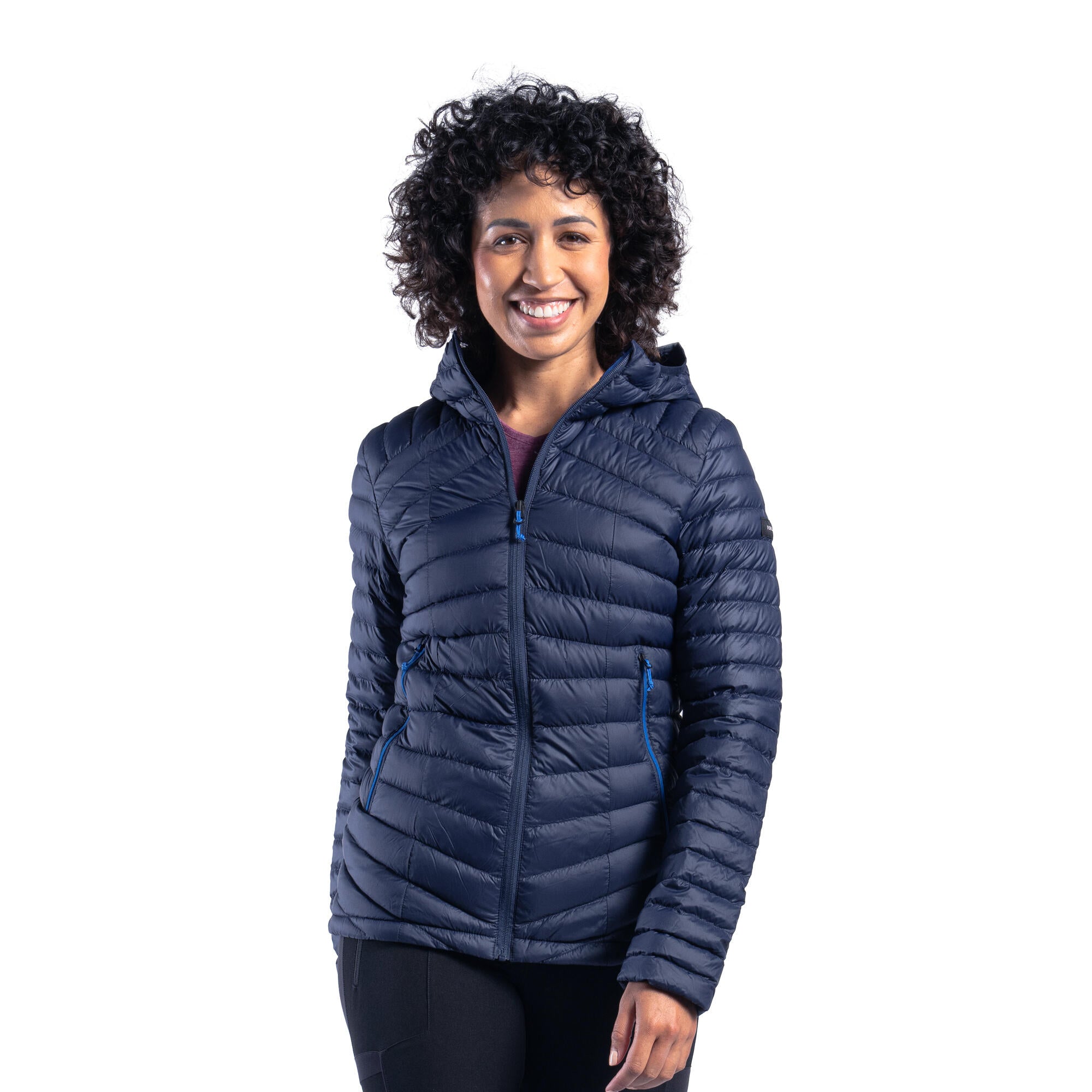 Forclaz Women's MT100 Hooded Down Puffer Jacket - Lightweight Winter Coat for Hiking, Travel & Outdoor Activities | Waterproof Insulated Jacket for Cold Weather