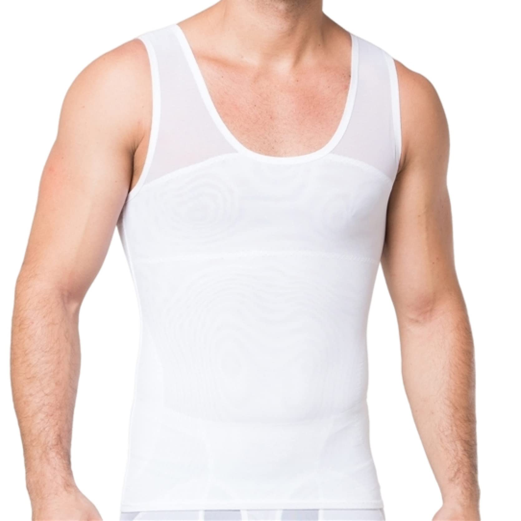 EBRICON Men's Body Shaper - Breathable Slimming Compression Shirt, Tummy Control Girdle & Gynecomastia Vest for Abdomen & Chest Shaping | Perfect for Workouts, Post-Surgery Recovery & Everyday Wear