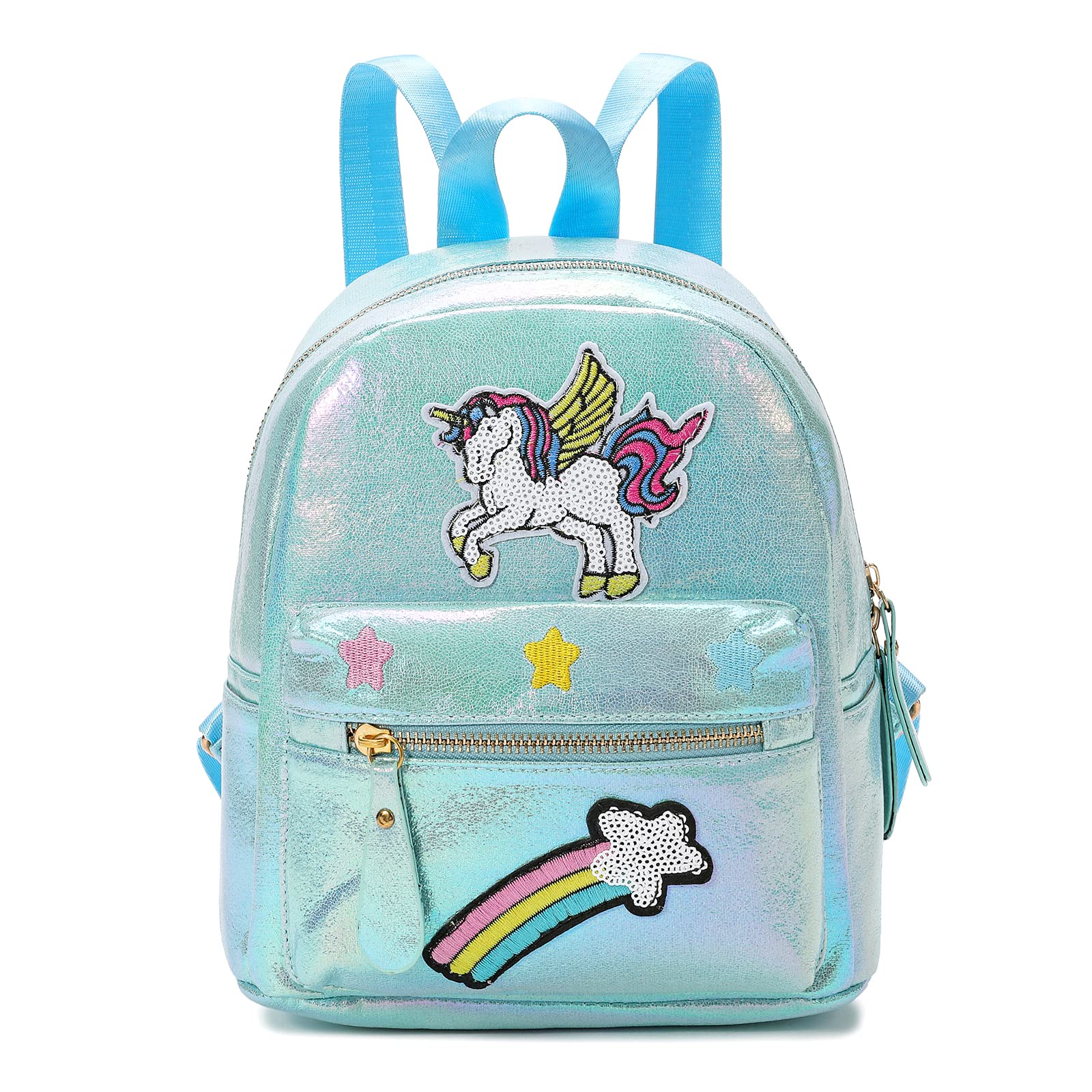 Unicorn Mini Backpack for Girls - Cute Unicorn Themed Kids Backpack for School & Travel (Blue) - Perfect for Preschool, Daycare & Birthday Gifts