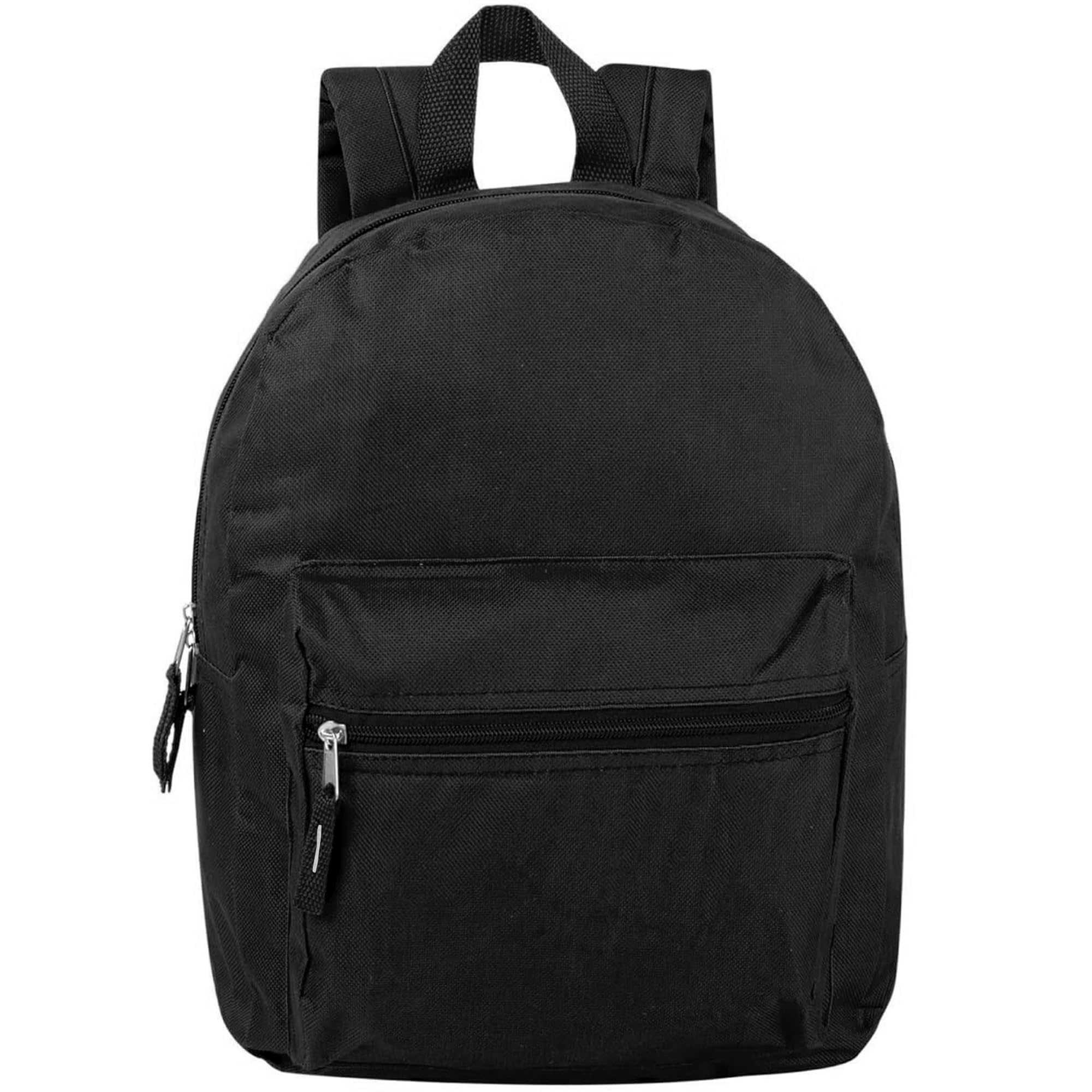 24 Pack Bulk Wholesale Trail Maker Backpacks with Padded Straps - Durable School & Travel Backpacks for Students, Hiking & Outdoor Activities (Solid Black)