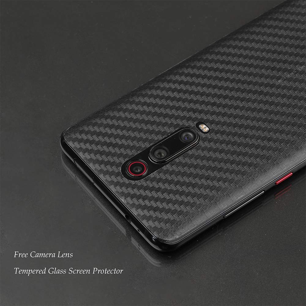 Ibywind 2-Pack Tempered Glass Screen Protector for Xiaomi Mi 9T/Mi 9T Pro/Redmi K20/K20 Pro - Includes Camera Lens Protector & Carbon Fiber Back Skin with Easy Installation Kit | Perfect for Daily Protection, Gaming, and Work Use