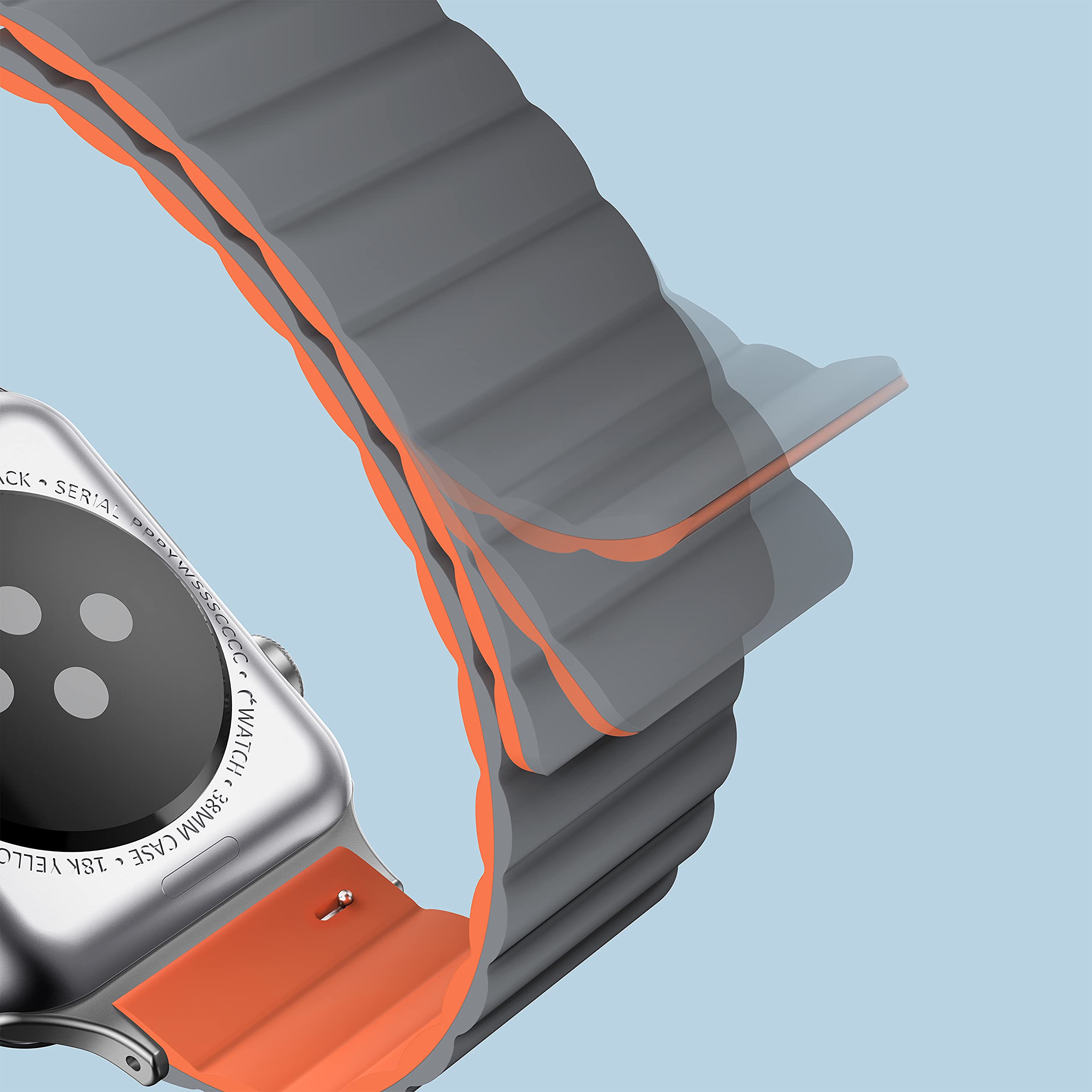 Premium Magnetic Apple Watch Bands - Compatible with iWatch Series SE/6/5/4/3/2/1 (38mm/40mm/42mm/44mm) - Durable Silicone Adjustable Strap for Women & Men - Perfect for Workouts, Running & Everyday Wear