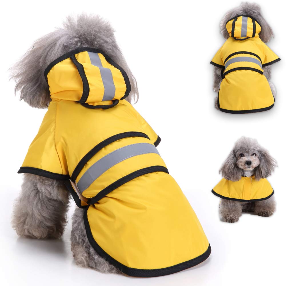 Waterproof Reflective Dog Raincoat with Hood - Adjustable Fit for Small, Medium & Large Dogs - Ideal for Walking, Hiking & Outdoor Adventures in Rainy Weather
